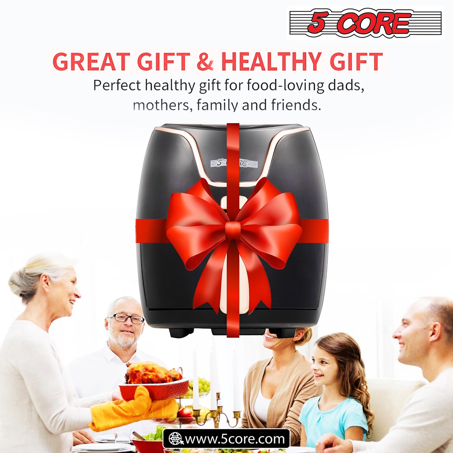 Air Fryer Oven 3.8 Quart (3.5 Liter)|Air Fryers Oven 1400W| 4-in-1 Black Airfryer, Bake, Roast, Reheat, Space-saving & Low-noise, 85% Less Oil, Nonstick, 11 Preset, Large Touch Screen- AF 380