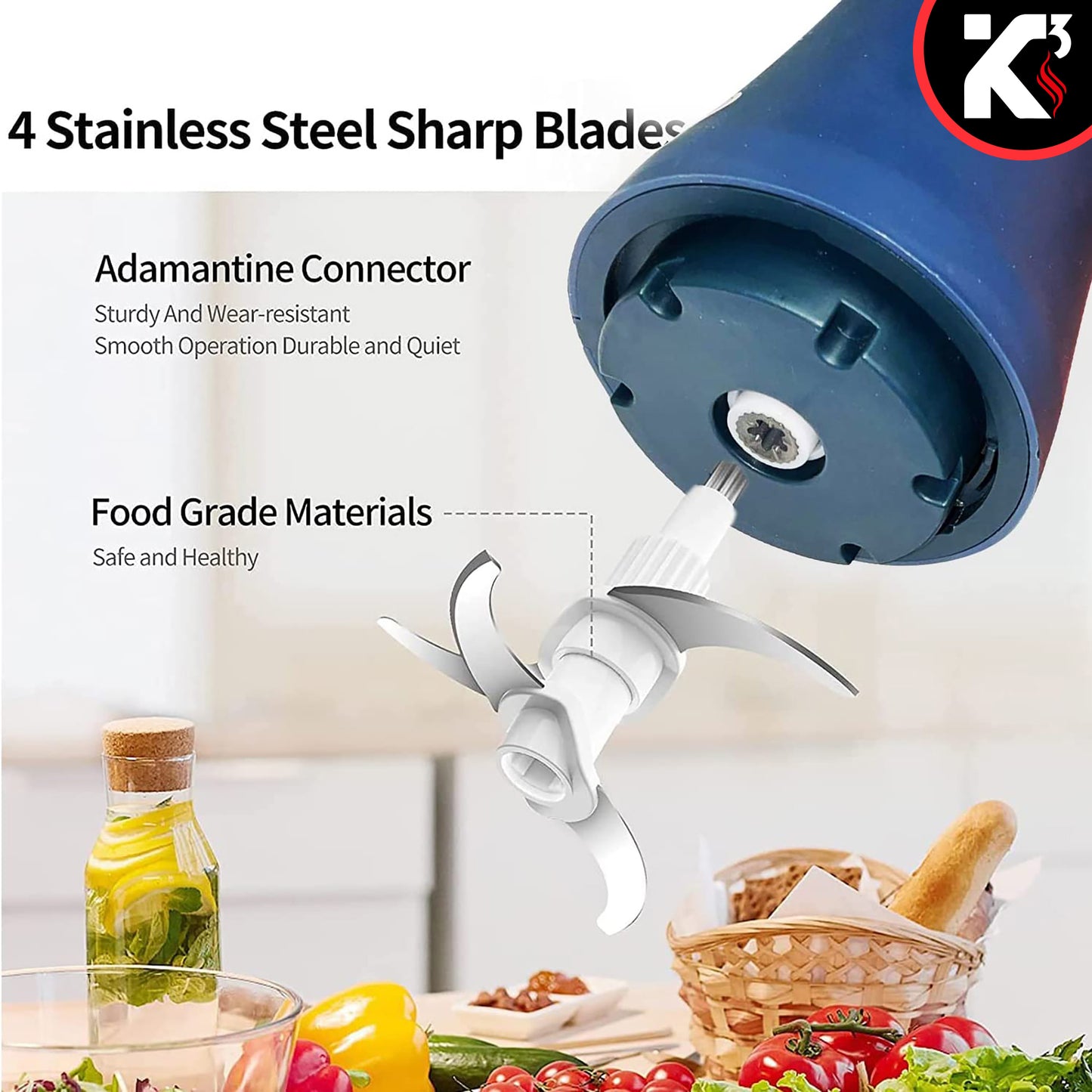 Kcubeinc Food Processor 300W Motor/ Electric Chopper Heavy Duty Meat Grinder/ 12 Cup Capacity, Stainless Steel Bowl With 2 Speed for Vegetables, Fruits, Nuts, Coffee Beans, Lean Ground Meat- MG S SSB