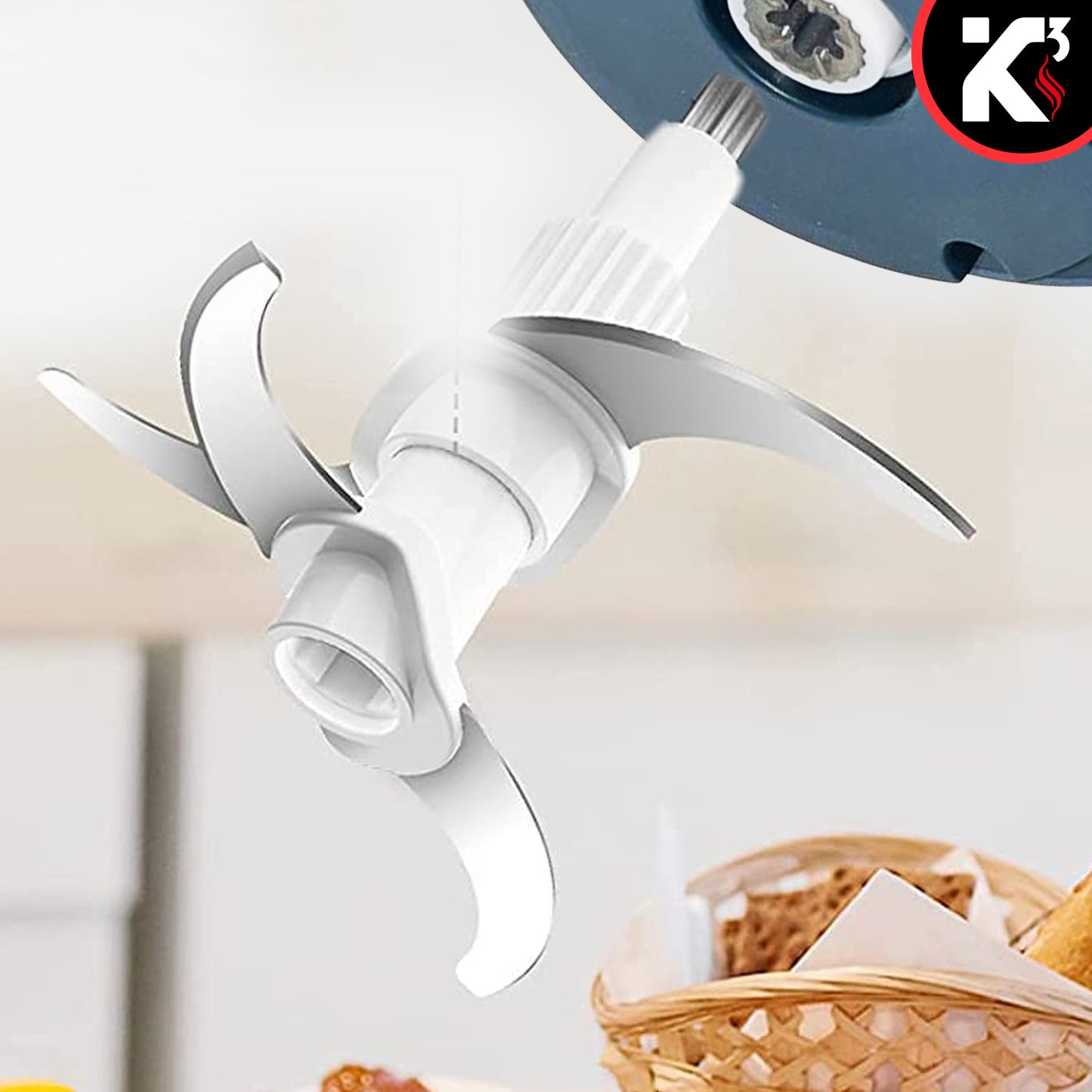 Kcubeinc Electric Food Chopper, 8-Cup Food Processor/ Stainless Steel Motor Unit, and 4 Sharp Blades/ 2L Glass Bowl Grinder for Meat, Vegetables, Fruits and Nuts- MG S GB