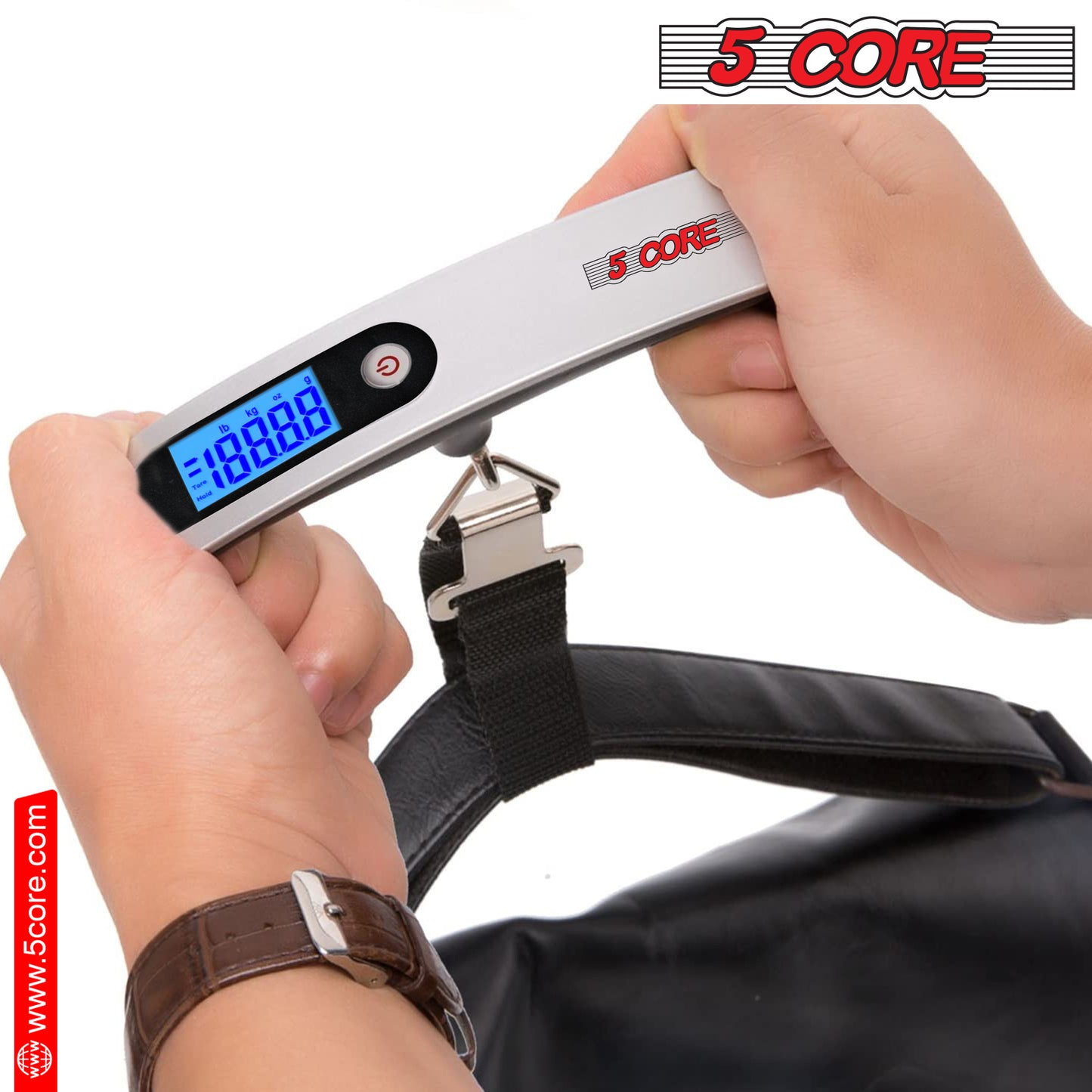Kcubeinc 110 Pounds Digital Hanging Luggage Scale with Backlit/ Scale for Travel, Rubber Paint Handle and Battery Included- LS-005