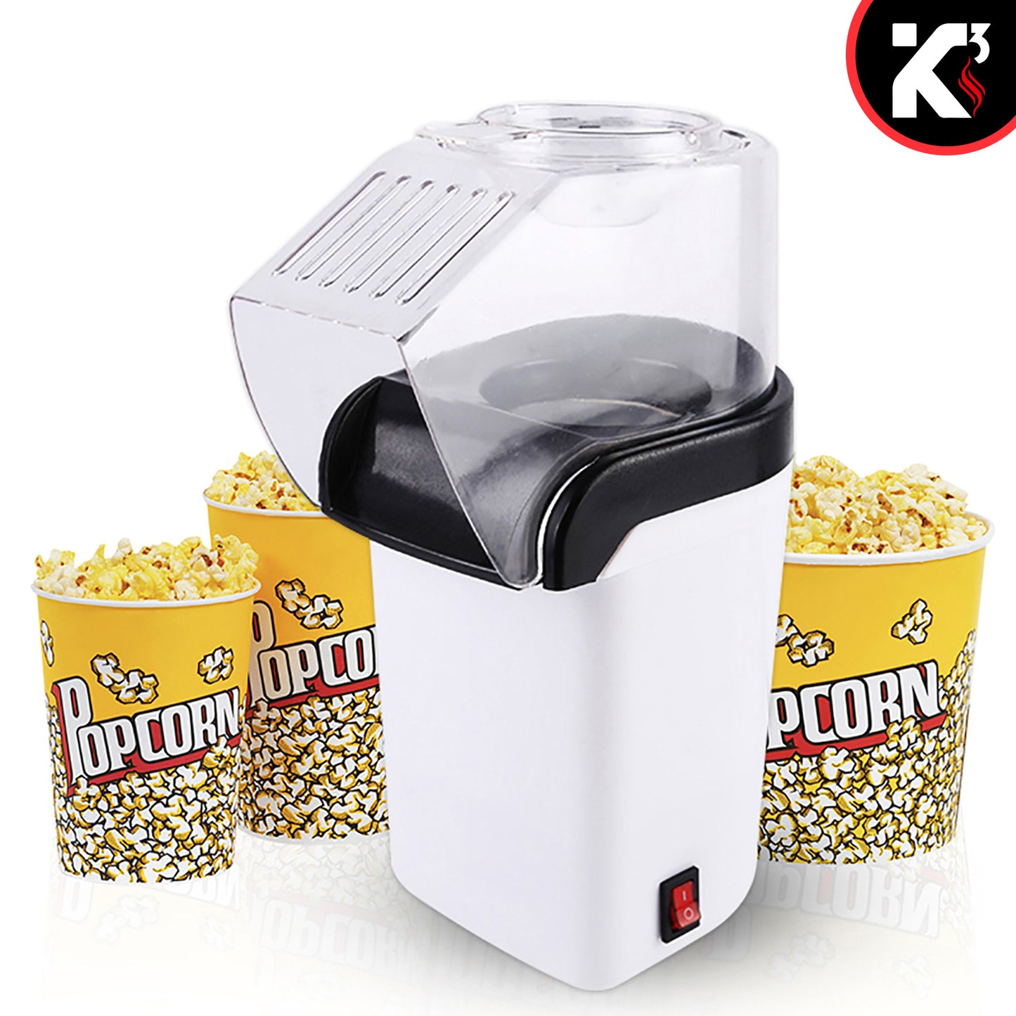 Kcubeinc Popcorn Machine Hot Air Electric Popper Kernel Corn Maker Bpa Free No Oil POP W