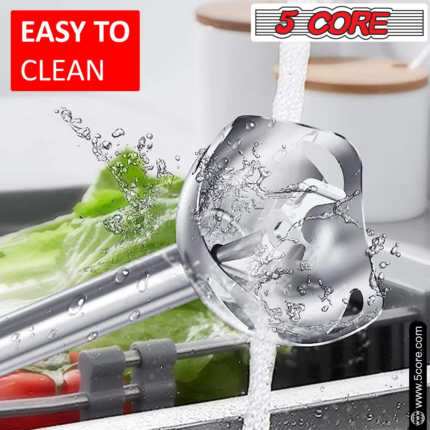 Powerful Immersion Blender| 500 Watt Multi-Purpose Hand Blender Heavy Duty Copper Motor Brushed Stainless Steel| for Soup, Smoothie, Puree, Baby Food, 304 Stainless Steel Blades- HB 1510