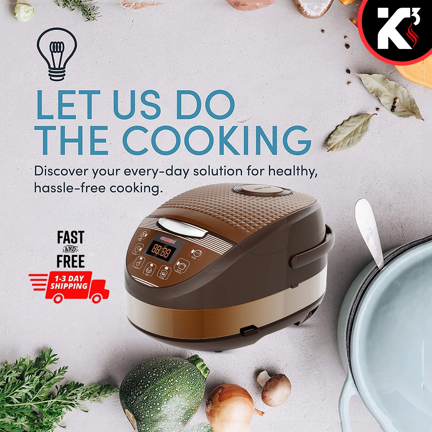 Kcubeinc 5.3Qt Asian Rice Cooker Digital Programmable 15-in-1 Ergonomic Large Touch Screen Electric Multi Cooker Slow Cooker Steamer Pot Warmer 11 Cups 24 Hour Delay Timer Auto Keep Warm Feature RC 0502