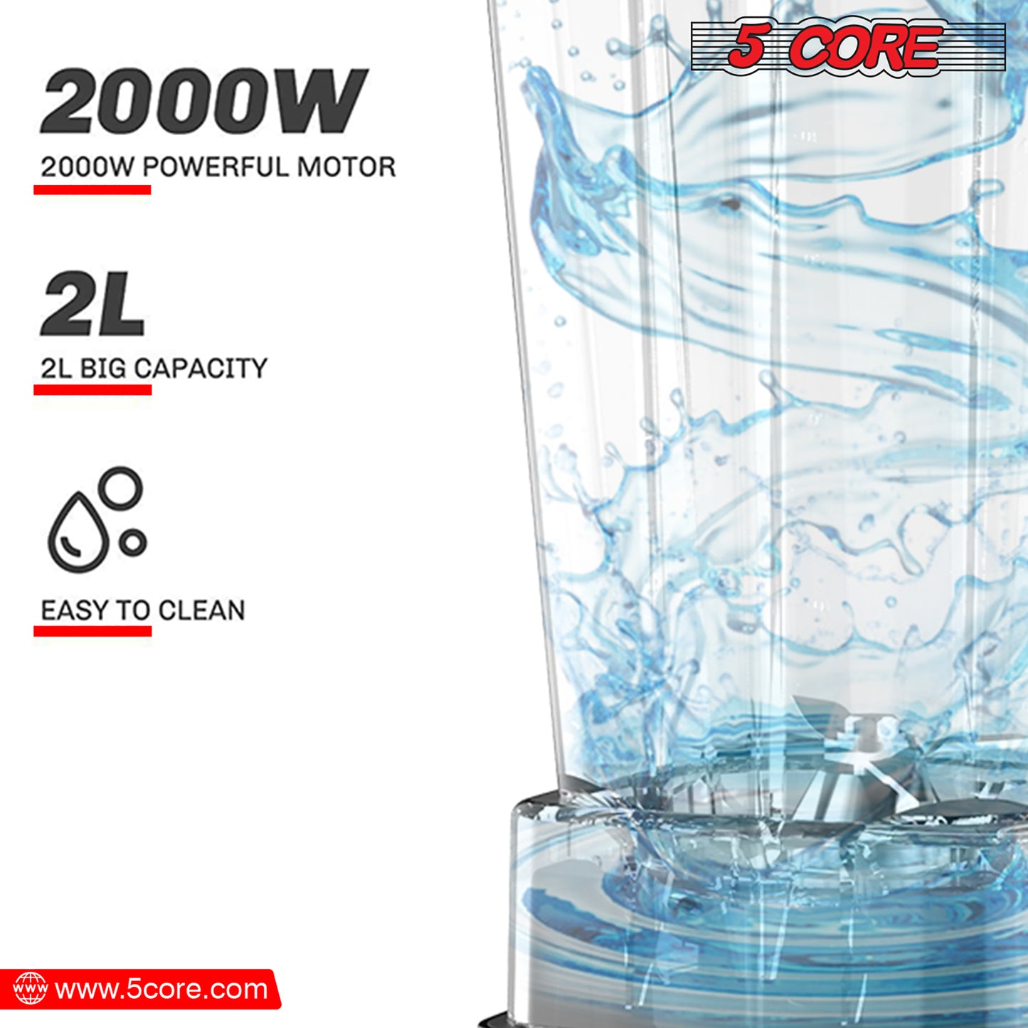 Personal Blender for Shakes and Smoothies/ Portable Blender with 68 Oz Capacity with Travel Cup and Lid/ Heavy-Duty Portable Blender & Food Processor Ideal for Juices, Baby Food- JB 2000 D