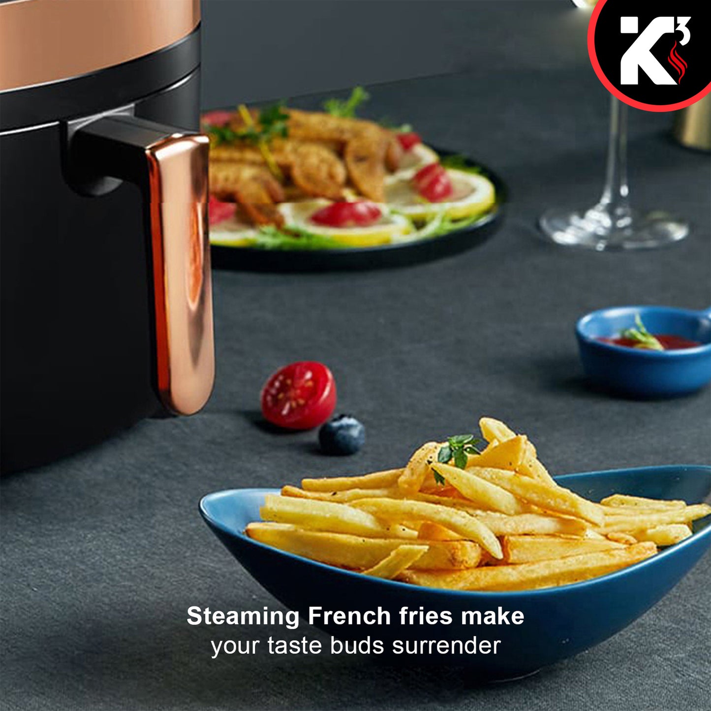 Air Fryer Oven 3.2 Quart (3 Liter)| 4-in-1 Black Airfryer, Bake, Roast, Reheat, Space-saving & Low-noise, 85% Oil-less, Nonstick| Large Touch Screen, ETL Approved- AF 320