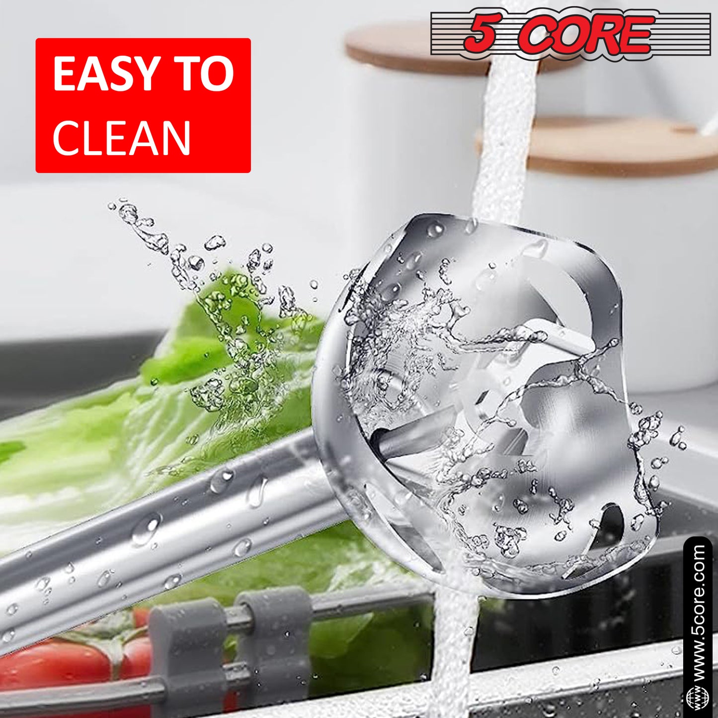 Powerful Immersion Blender Red| 500 Watt Multi-Purpose Hand Blender Heavy Duty Copper Motor Brushed Stainless Steel| for Soup, Smoothie, Puree, Baby Food, 304 Stainless Steel Blades- HB 1510 RED