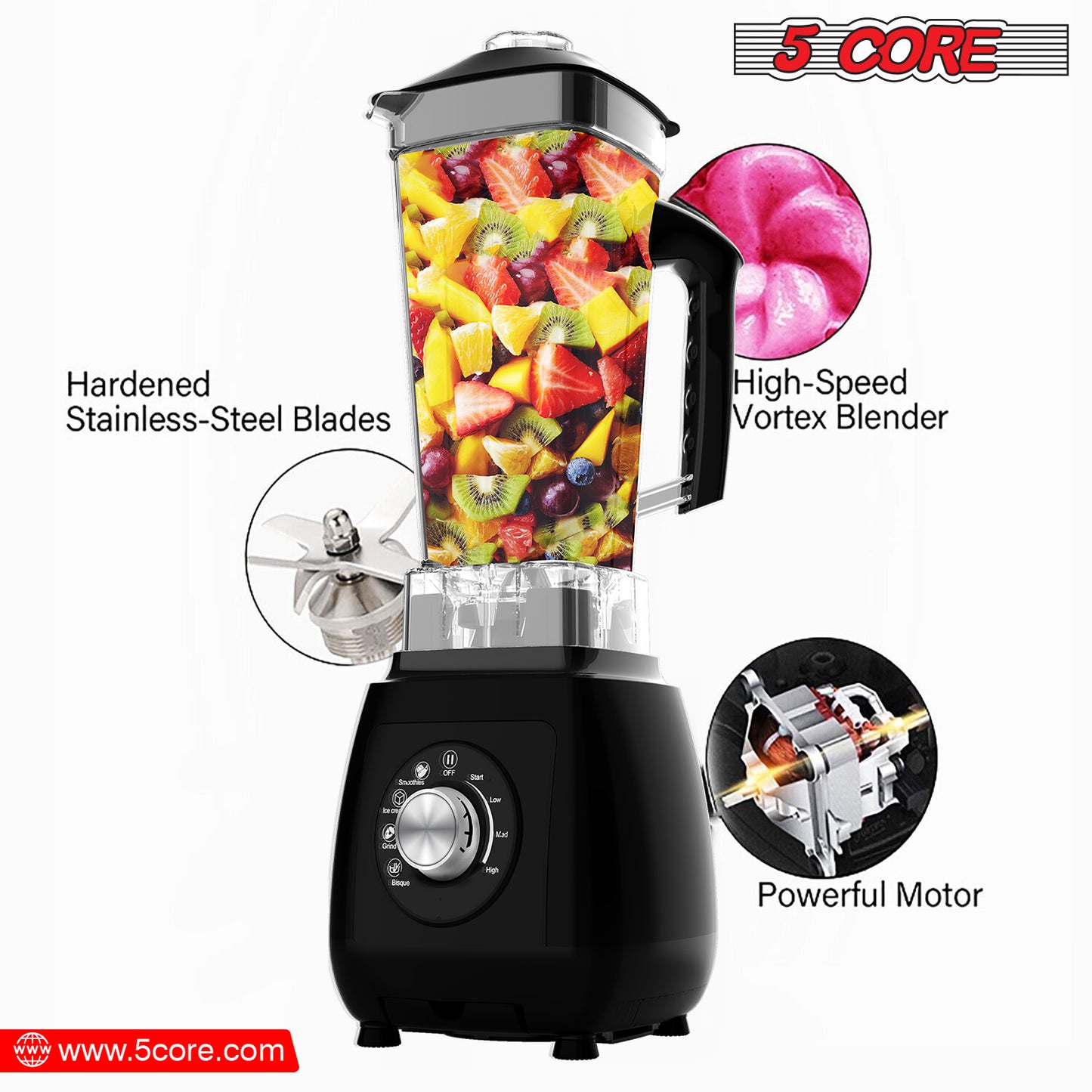 Personal Blender for Shakes & Smoothies/ Portable Blender 68 Oz Capacity, Titanium Blade, Travel Cup & Lid/ Heavy-Duty Portable Blender & Food Processor Ideal for Juices, Baby Food- JB 2000 M