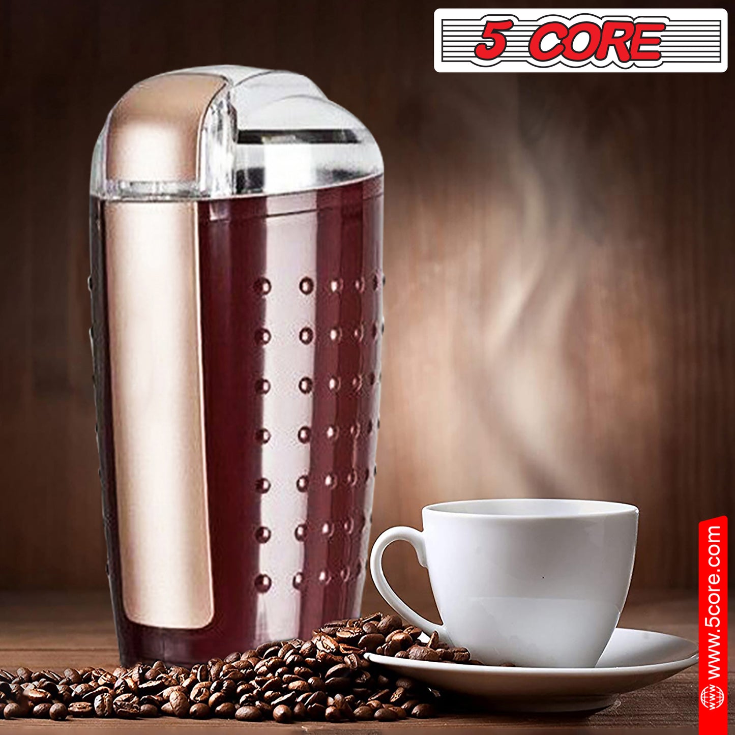Electric Coffee Grinder Spice Grinders Large Portable Compact with Stainless Blade Grinder CG 01 BR