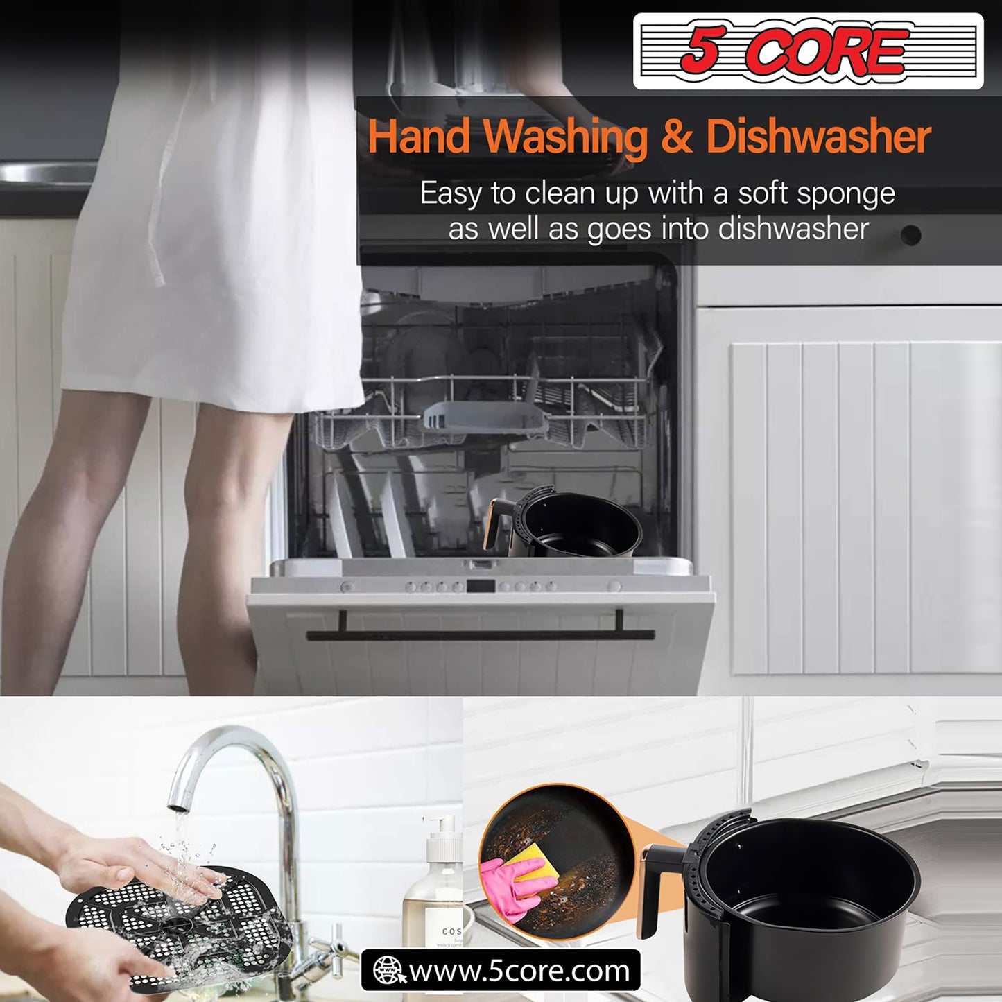 Air Fryer Oven 3.8 Quart (3.5 Liter)|Air Fryers Oven 1400W| 4-in-1 Black Airfryer, Bake, Roast, Reheat, Space-saving & Low-noise, 85% Less Oil, Nonstick, 11 Preset, Large Touch Screen- AF 380