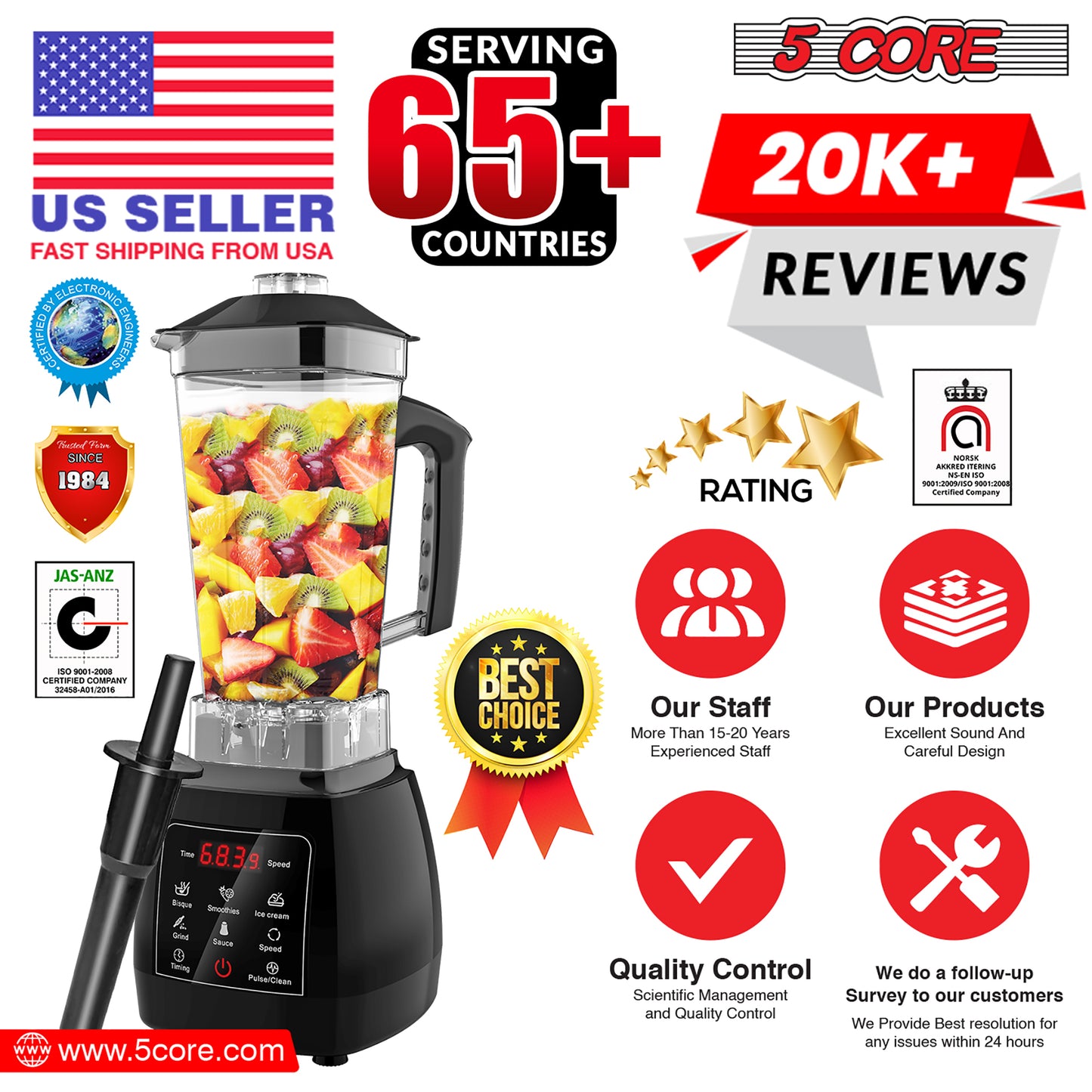Personal Blender for Shakes and Smoothies/ Portable Blender with 68 Oz Capacity with Travel Cup and Lid/ Heavy-Duty Portable Blender & Food Processor Ideal for Juices, Baby Food- JB 2000 D