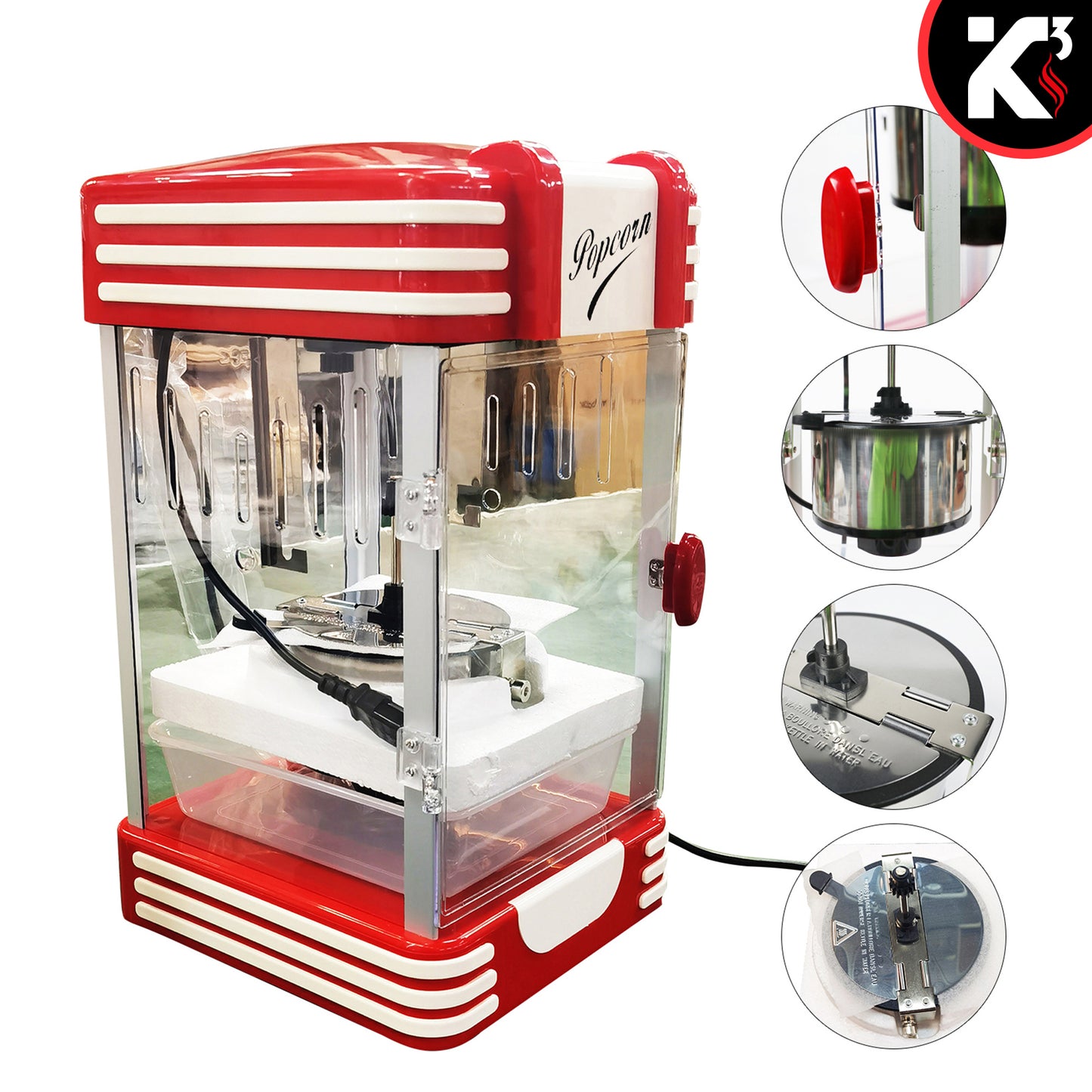 Kcubeinc Popcorn Popper Air Popper Machine Popcorn Maker Hot Air Pop Corn Machine POP 850