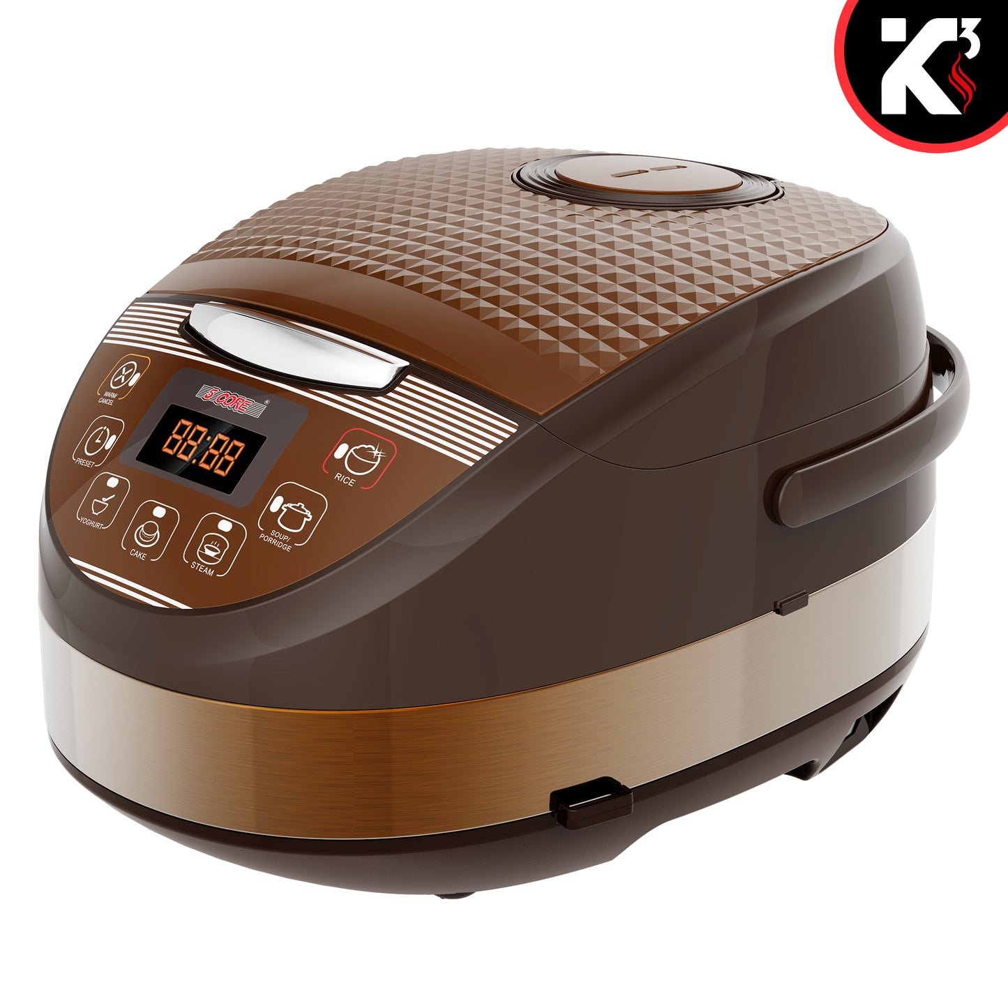 Kcubeinc 5.3Qt Asian Rice Cooker Digital Programmable 15-in-1 Ergonomic Large Touch Screen Electric Multi Cooker Slow Cooker Steamer Pot Warmer 11 Cups 24 Hour Delay Timer Auto Keep Warm Feature RC 0502