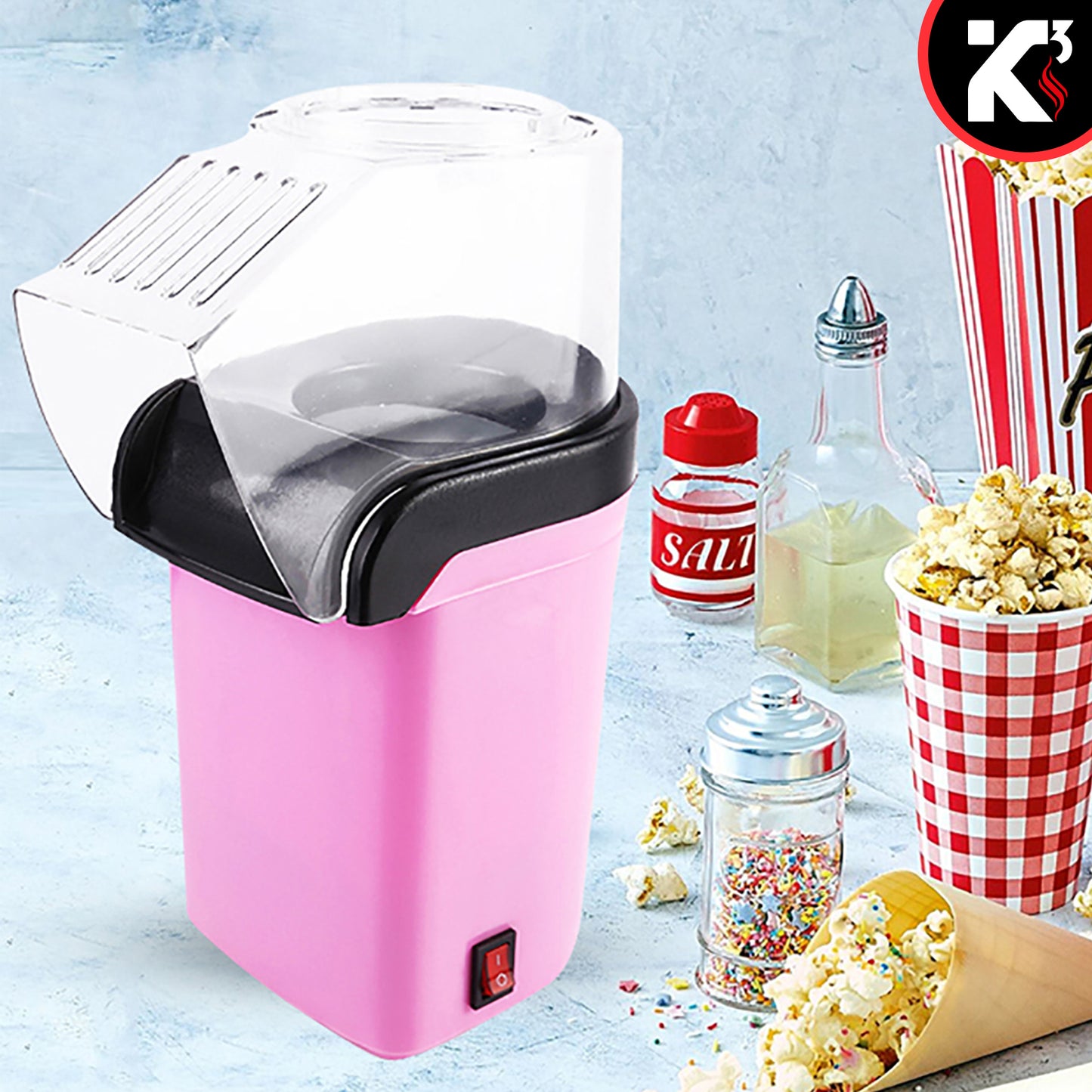 Kcubeinc Popcorn Machine Hot Air Electric Popper Kernel Corn Maker Bpa Free No Oil POP P