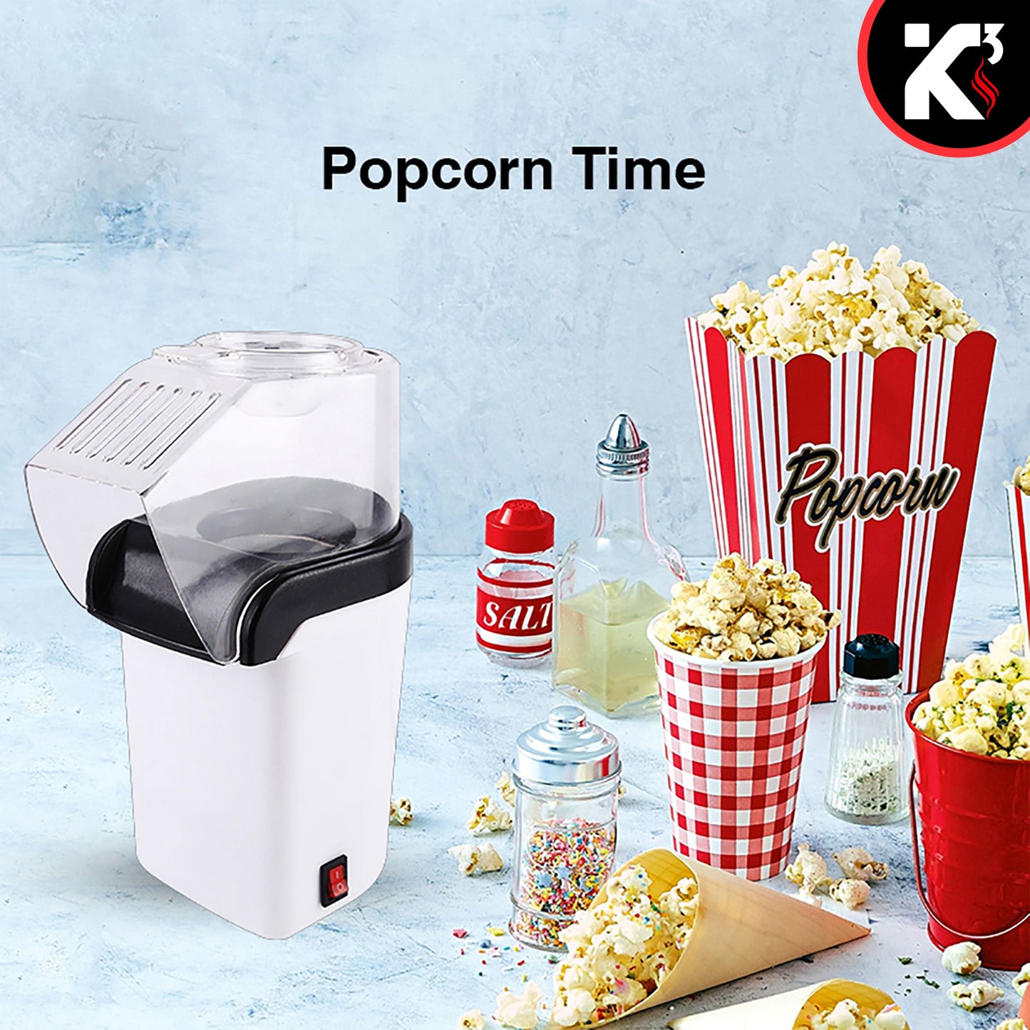 Kcubeinc Popcorn Machine Hot Air Electric Popper Kernel Corn Maker Bpa Free No Oil POP W