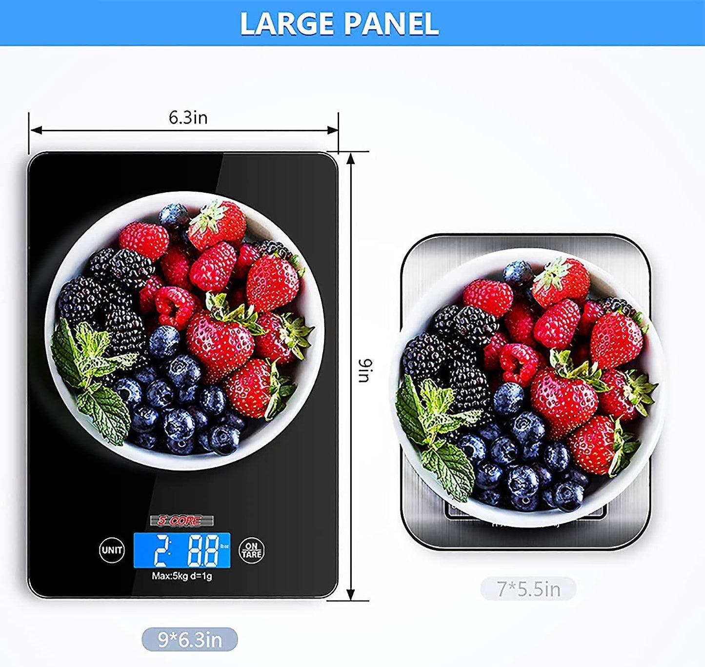 Food Kitchen Scale with LCD Display/ Durable Digital Scale with KG, LB, GM & OZ Unit Conversion/ Ideal for Weight Loss, Baking, Cooking, Keto, and Meal Prep/ Battery Included- K 43