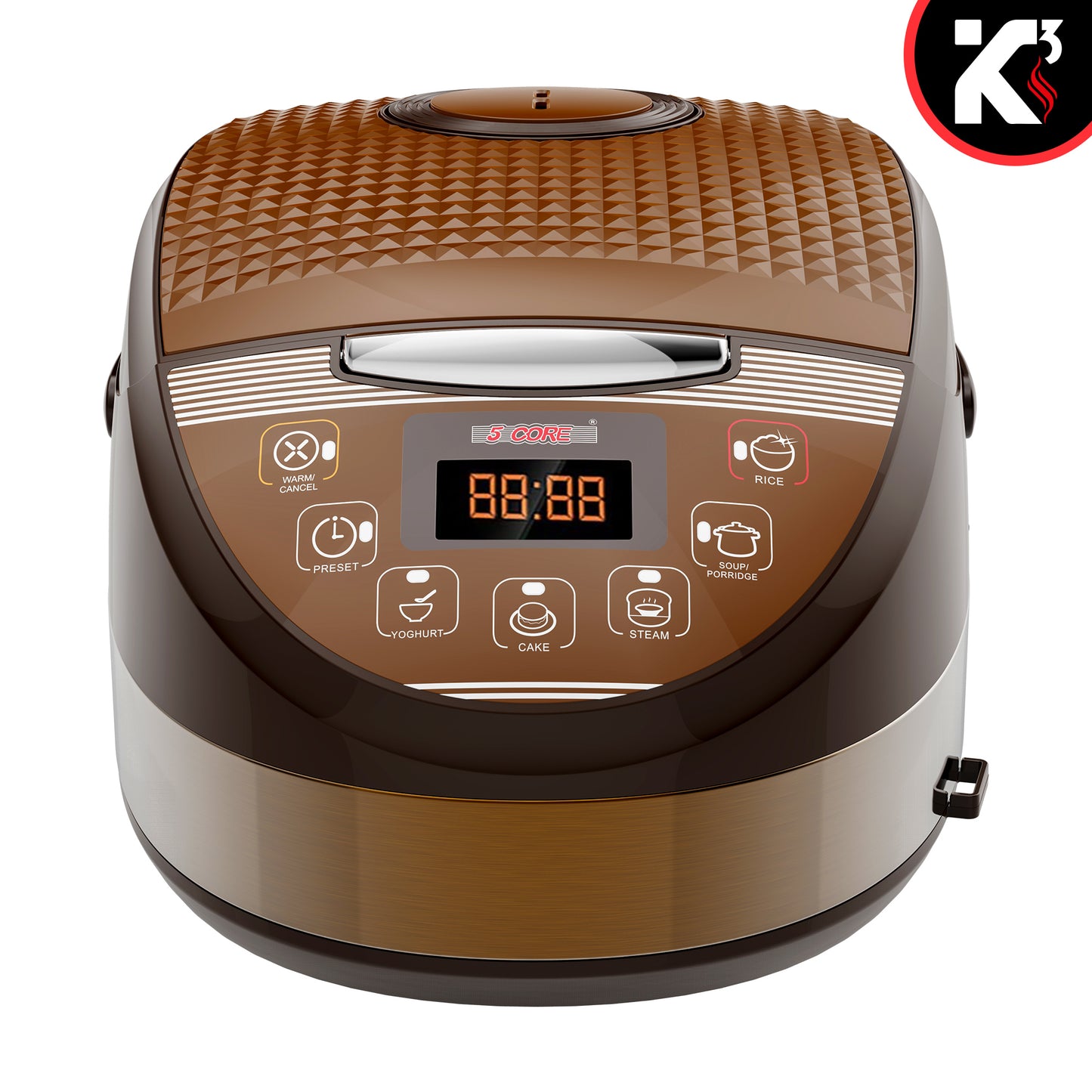 Kcubeinc 5.3Qt Asian Rice Cooker Digital Programmable 15-in-1 Ergonomic Large Touch Screen Electric Multi Cooker Slow Cooker Steamer Pot Warmer 11 Cups 24 Hour Delay Timer Auto Keep Warm Feature RC 0502