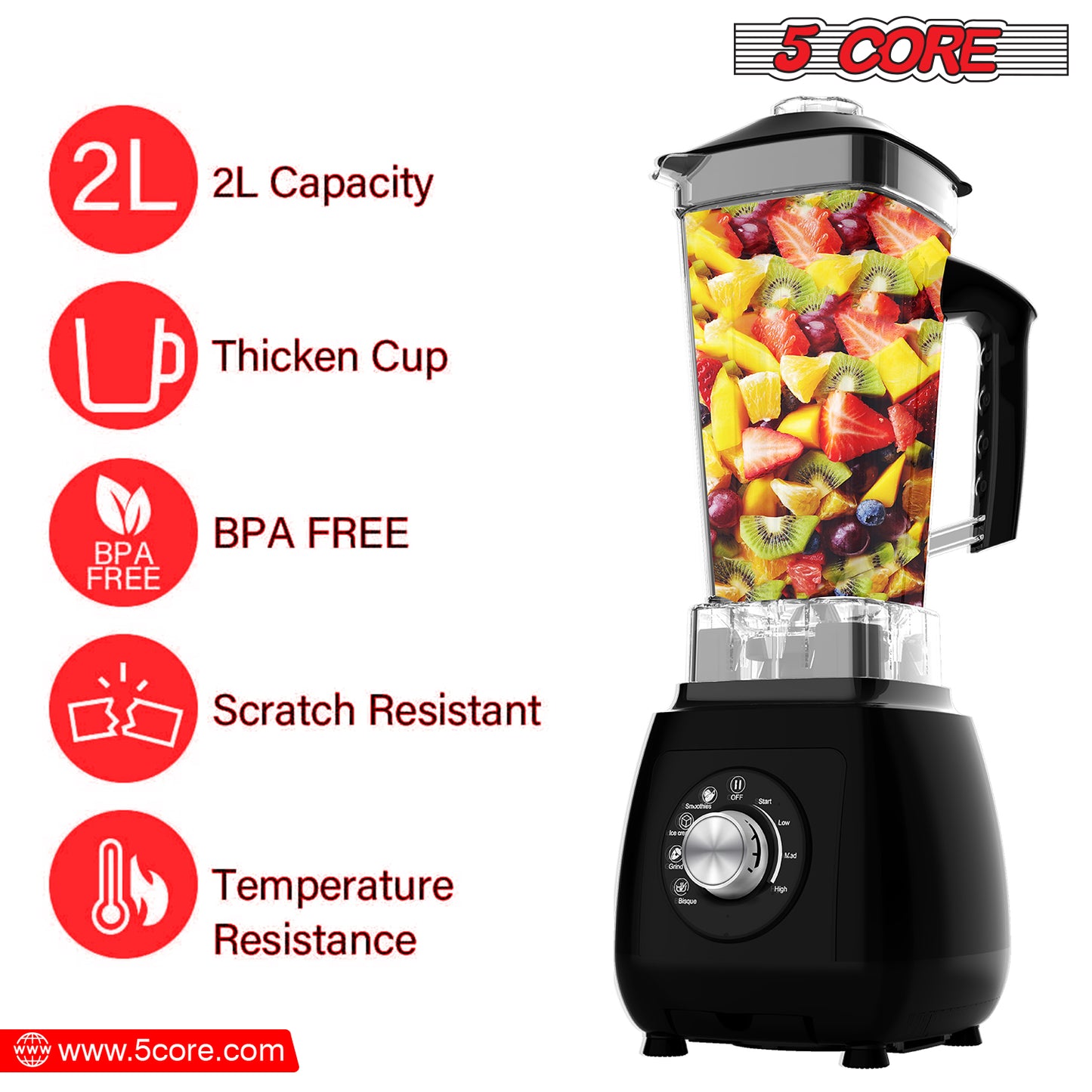 Personal Blender for Shakes & Smoothies/ Portable Blender 68 Oz Capacity, Titanium Blade, Travel Cup & Lid/ Heavy-Duty Portable Blender & Food Processor Ideal for Juices, Baby Food- JB 2000 M