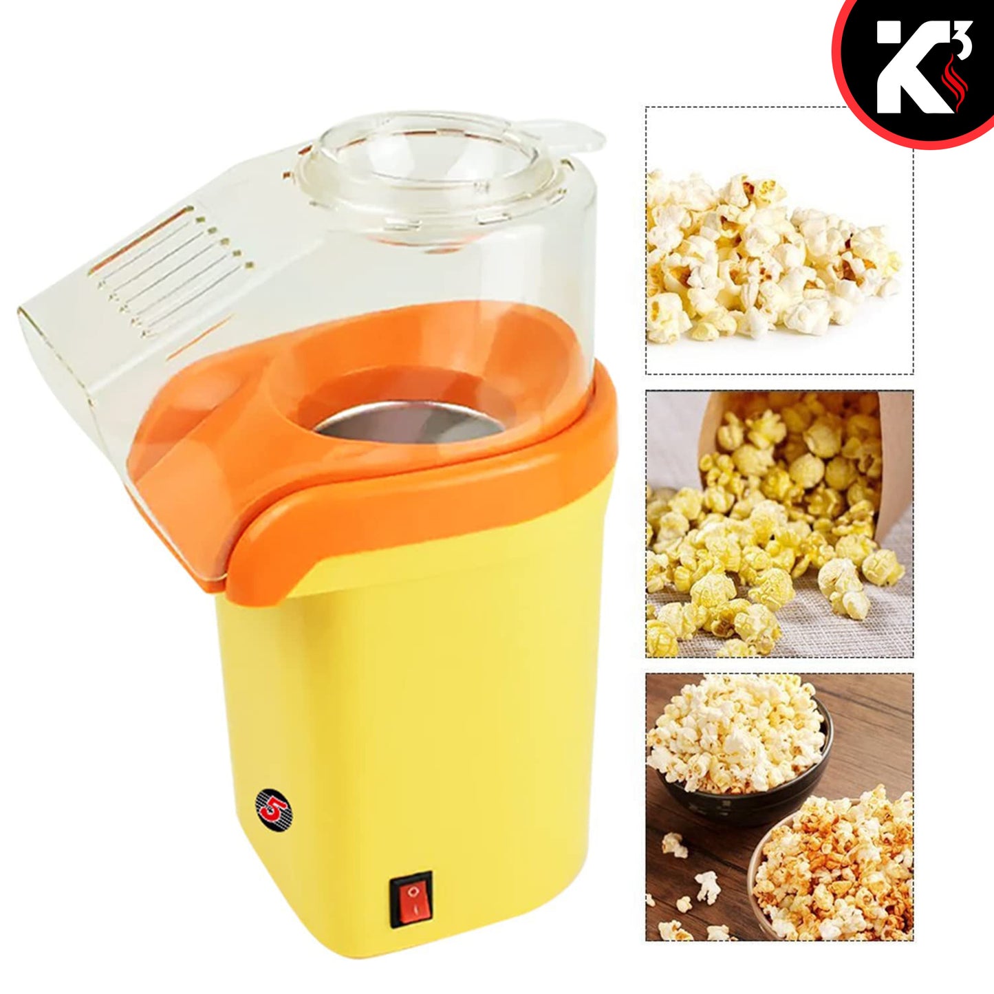 Kcubeinc Microwave Air Popper | BPA Free Premium Food Grade Silicone Hot Air Popcorn Maker | Replaces Microwave Popcorn Bags | Enjoy Air Popped Popcorn - No Oil Needed | POP BWL Y
