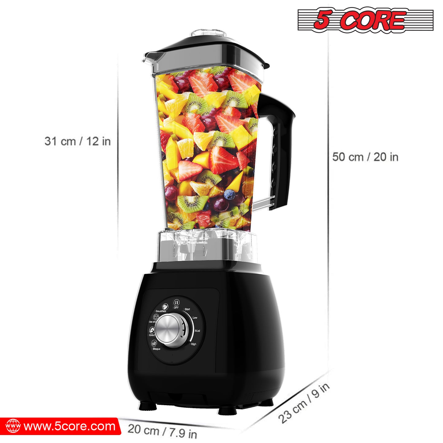 Personal Blender for Shakes & Smoothies/ Portable Blender 68 Oz Capacity, Titanium Blade, Travel Cup & Lid/ Heavy-Duty Portable Blender & Food Processor Ideal for Juices, Baby Food- JB 2000 M