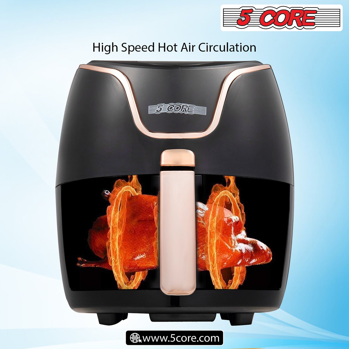 Air Fryer Oven 3.8 Quart (3.5 Liter)|Air Fryers Oven 1400W| 4-in-1 Black Airfryer, Bake, Roast, Reheat, Space-saving & Low-noise, 85% Less Oil, Nonstick, 11 Preset, Large Touch Screen- AF 380