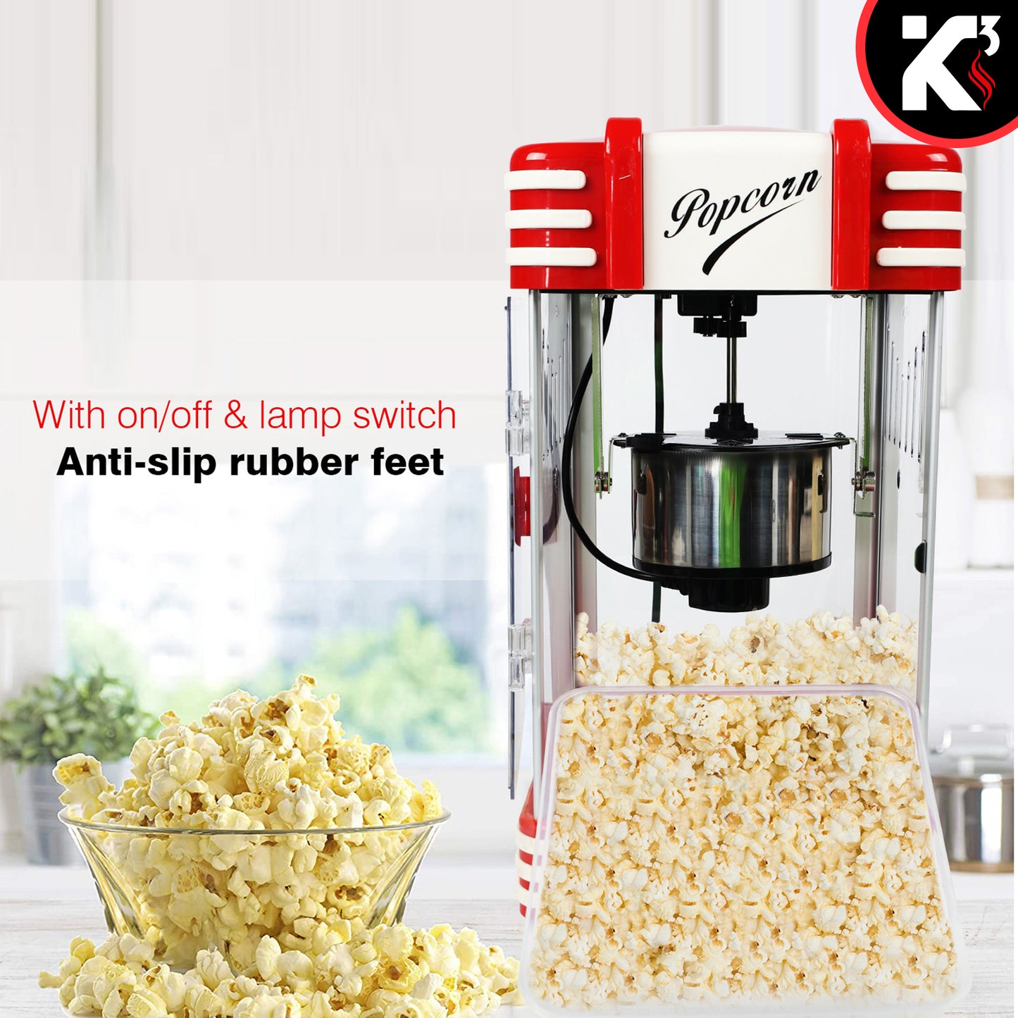 Kcubeinc Popcorn Popper Air Popper Machine Popcorn Maker Hot Air Pop Corn Machine POP 850