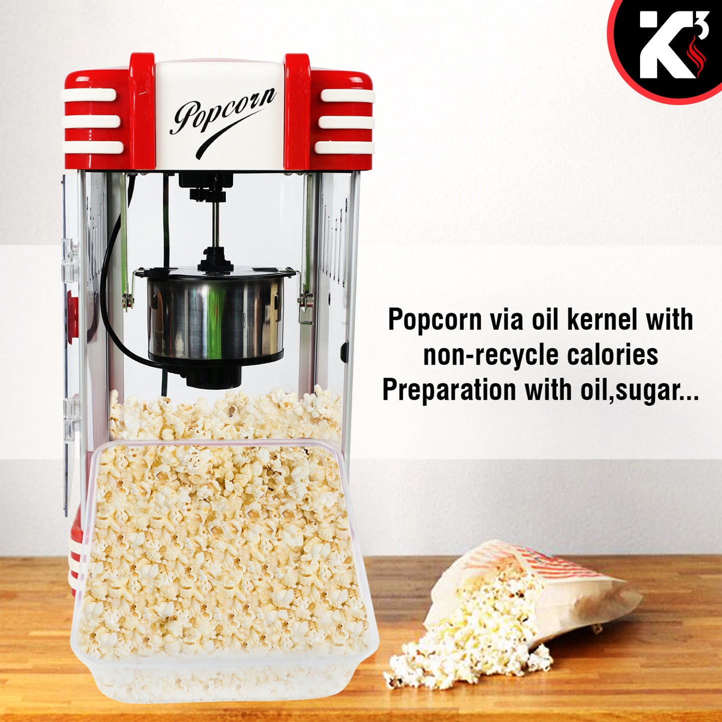 Kcubeinc Popcorn Popper Air Popper Machine Popcorn Maker Hot Air Pop Corn Machine POP 850