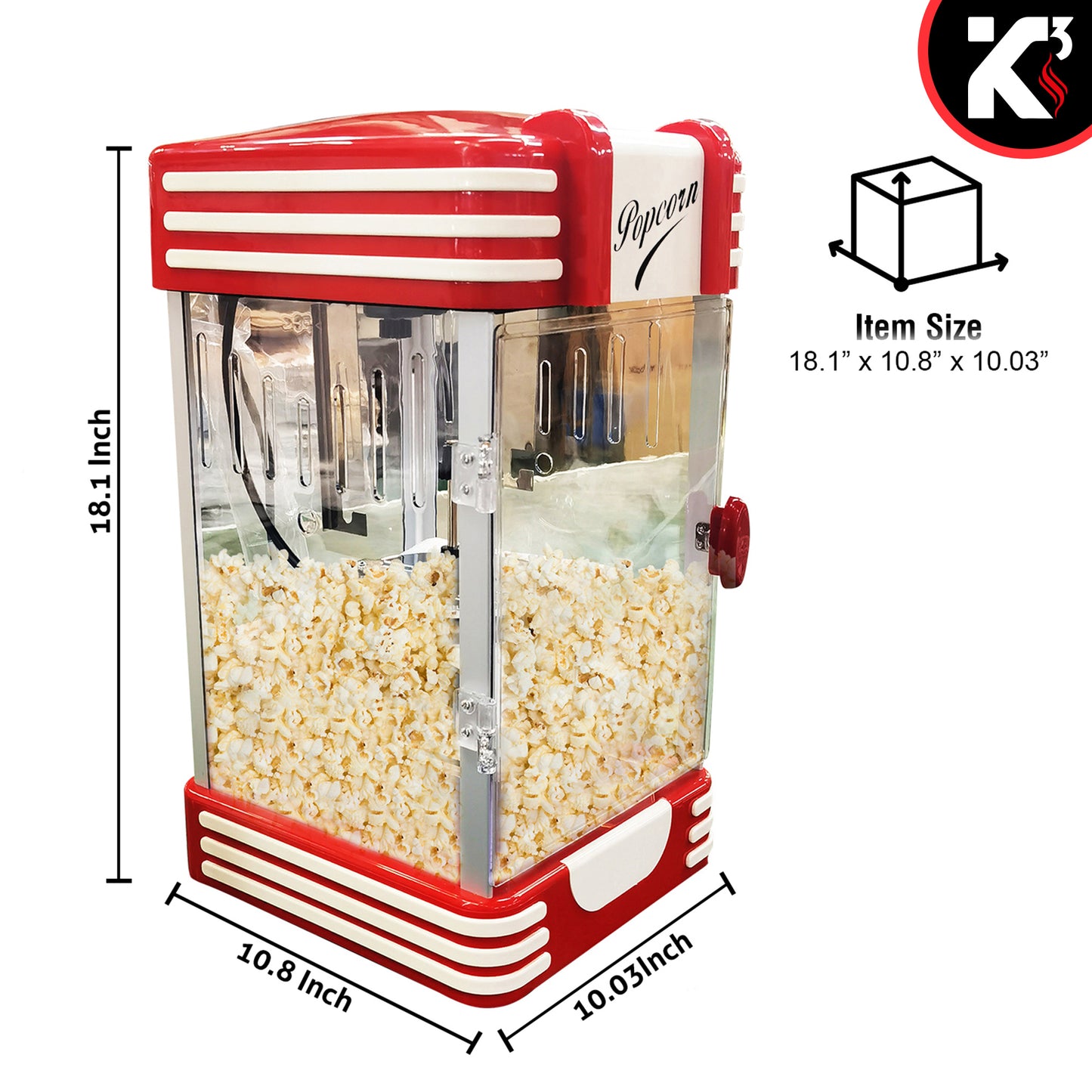 Kcubeinc Popcorn Popper Air Popper Machine Popcorn Maker Hot Air Pop Corn Machine POP 850