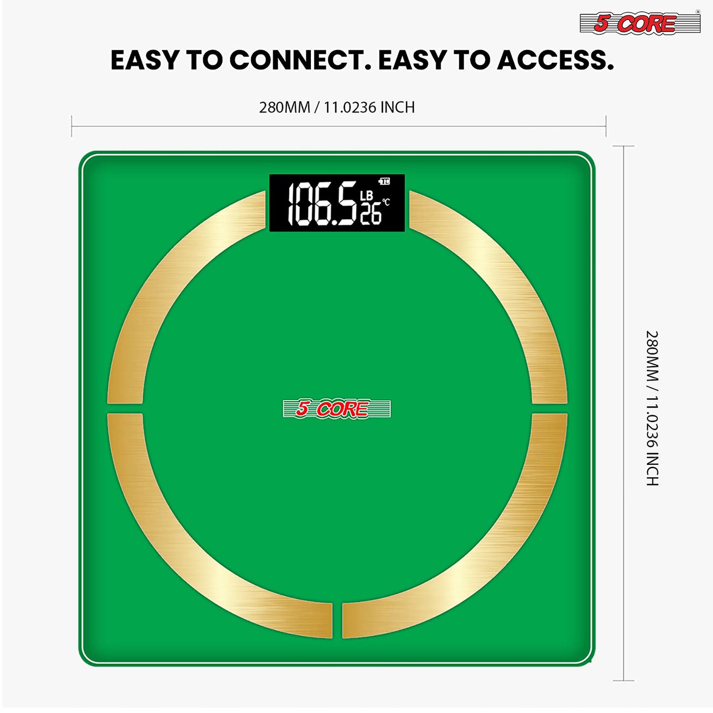 Kcubeinc Rechargeable Smart Digital Bathroom Weighing Scale with Body Fat and Water Weight for People, Bluetooth BMI Electronic Body Analyzer Machine, 400 lbs. BBS 4 R SG