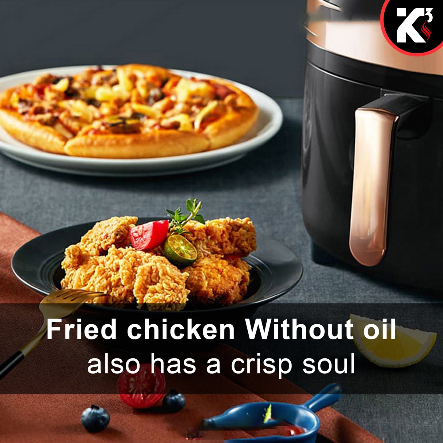Air Fryer Oven 3.2 Quart (3 Liter)| 4-in-1 Black Airfryer, Bake, Roast, Reheat, Space-saving & Low-noise, 85% Oil-less, Nonstick| Large Touch Screen, ETL Approved- AF 320