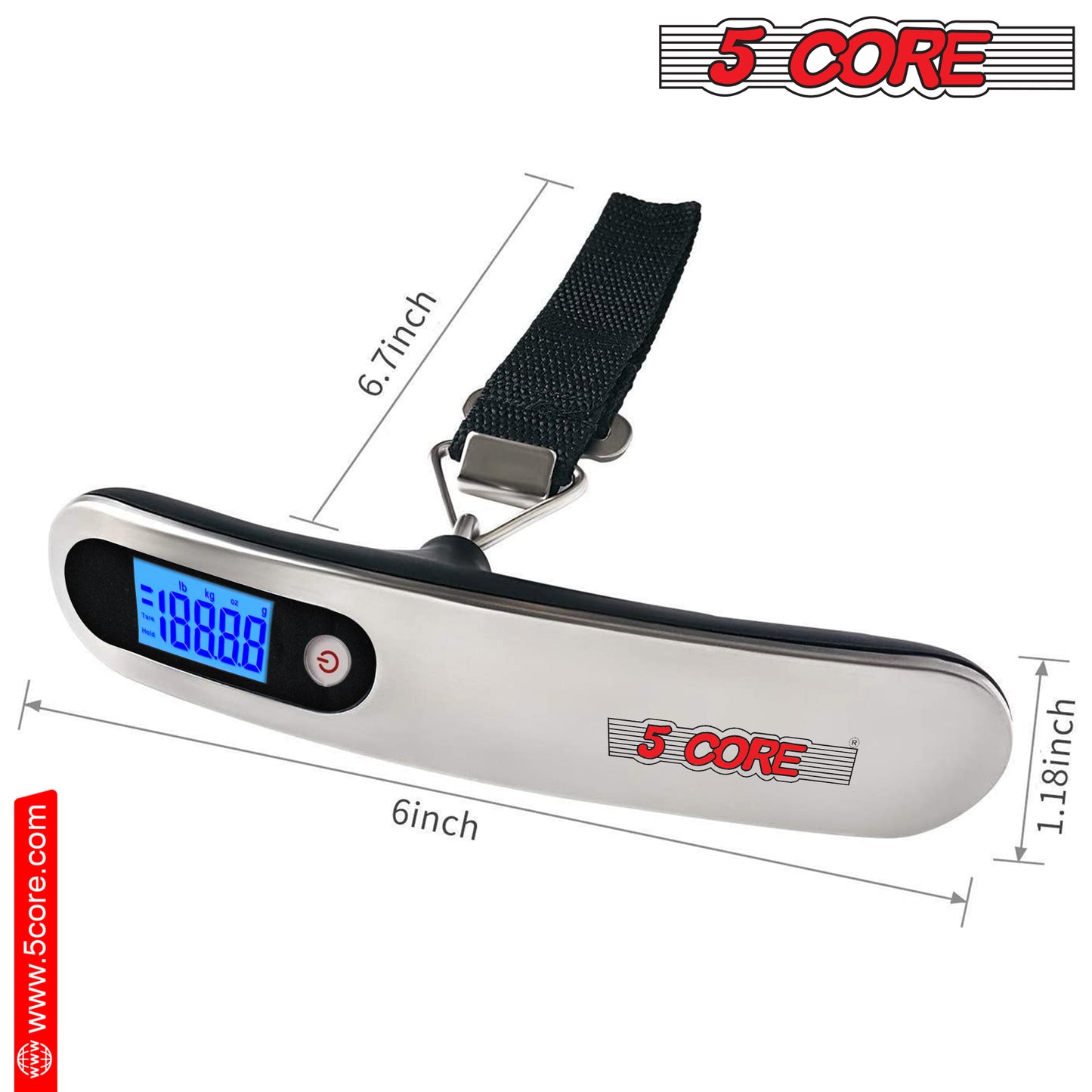 Kcubeinc 110 Pounds Digital Hanging Luggage Scale with Backlit/ Scale for Travel, Rubber Paint Handle and Battery Included- LS-005