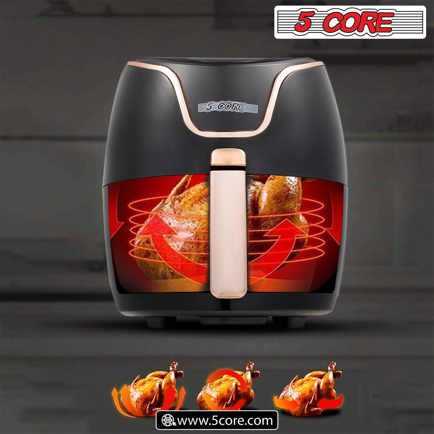 Air Fryer Oven 3.8 Quart (3.5 Liter)|Air Fryers Oven 1400W| 4-in-1 Black Airfryer, Bake, Roast, Reheat, Space-saving & Low-noise, 85% Less Oil, Nonstick, 11 Preset, Large Touch Screen- AF 380