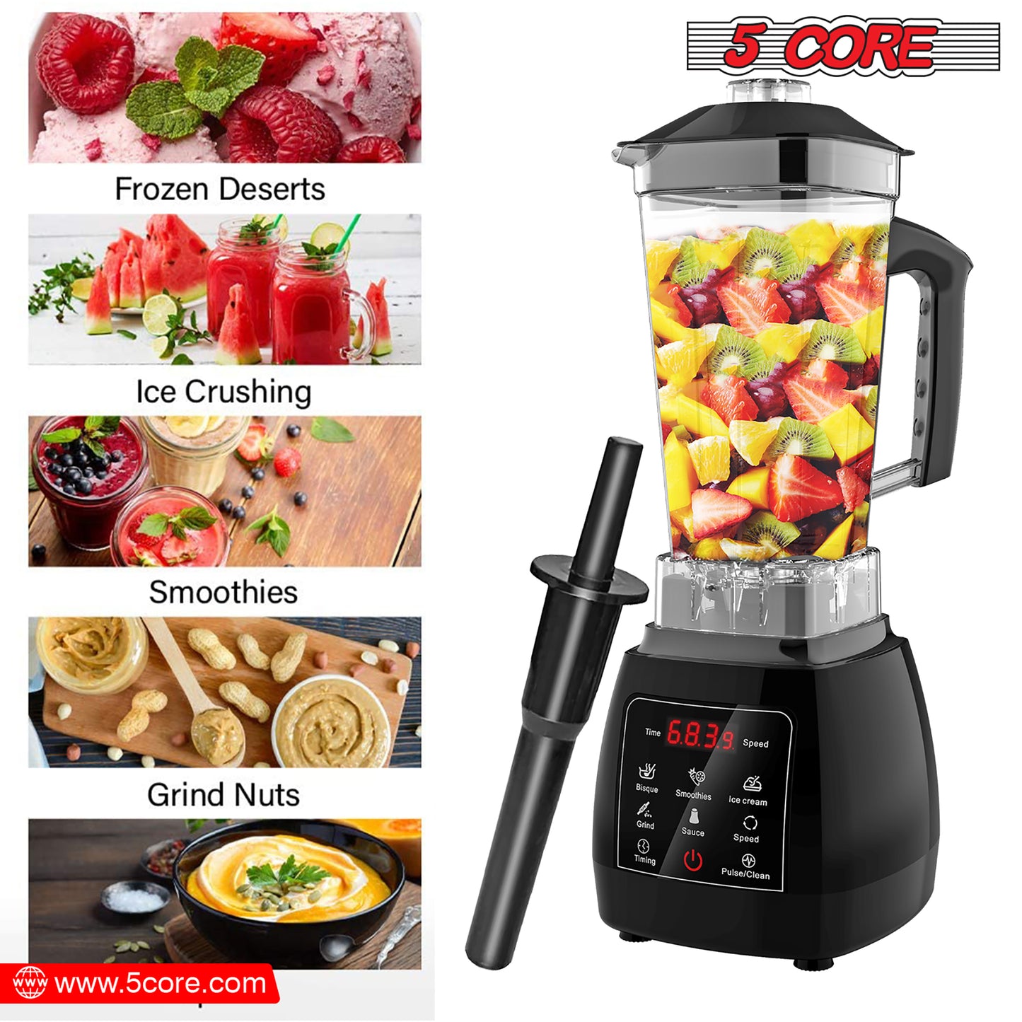 Personal Blender for Shakes and Smoothies/ Portable Blender with 68 Oz Capacity with Travel Cup and Lid/ Heavy-Duty Portable Blender & Food Processor Ideal for Juices, Baby Food- JB 2000 D