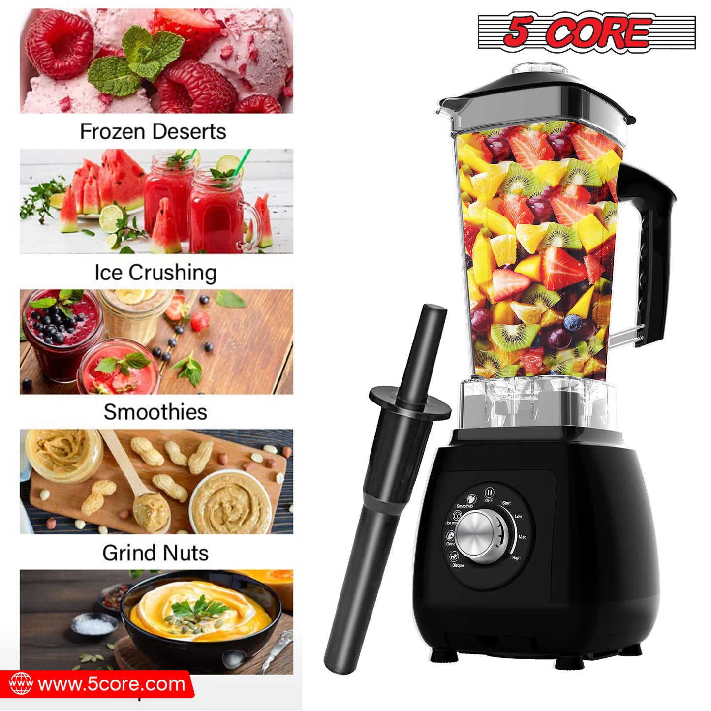 Personal Blender for Shakes & Smoothies/ Portable Blender 68 Oz Capacity, Titanium Blade, Travel Cup & Lid/ Heavy-Duty Portable Blender & Food Processor Ideal for Juices, Baby Food- JB 2000 M