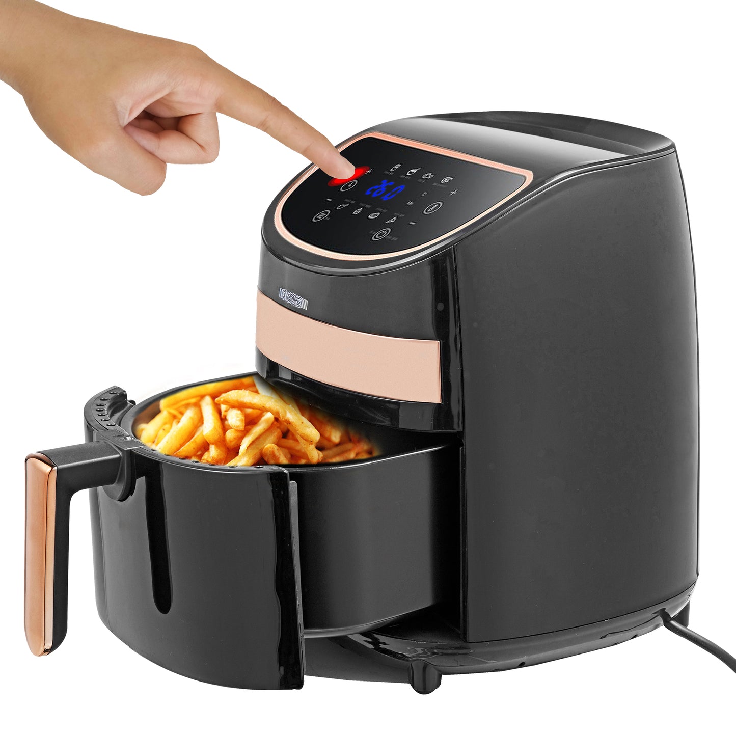 Air Fryer Oven 3.2 Quart (3 Liter)| 4-in-1 Black Airfryer, Bake, Roast, Reheat, Space-saving & Low-noise, 85% Oil-less, Nonstick| Large Touch Screen, ETL Approved- AF 320