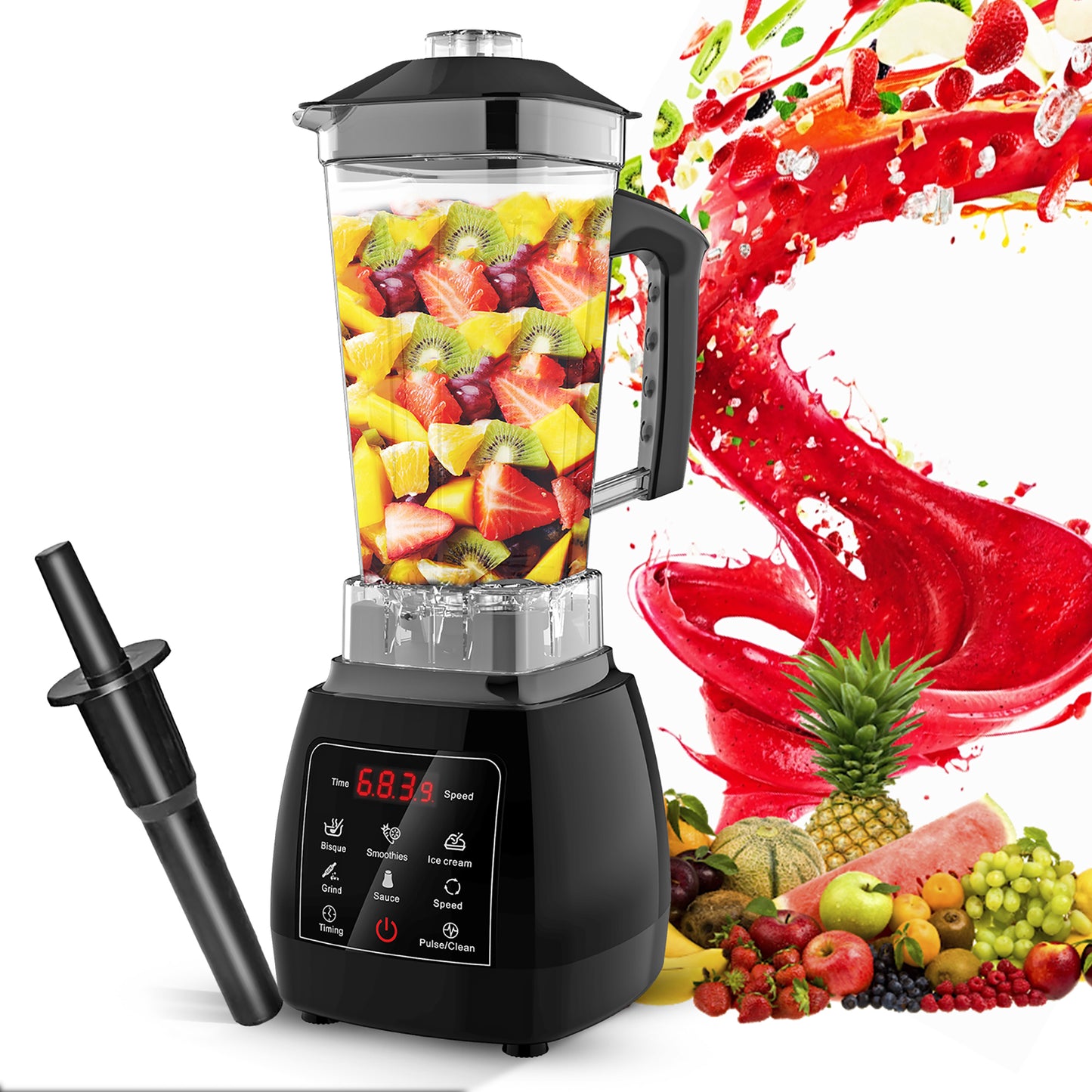Personal Blender for Shakes and Smoothies/ Portable Blender with 68 Oz Capacity with Travel Cup and Lid/ Heavy-Duty Portable Blender & Food Processor Ideal for Juices, Baby Food- JB 2000 D