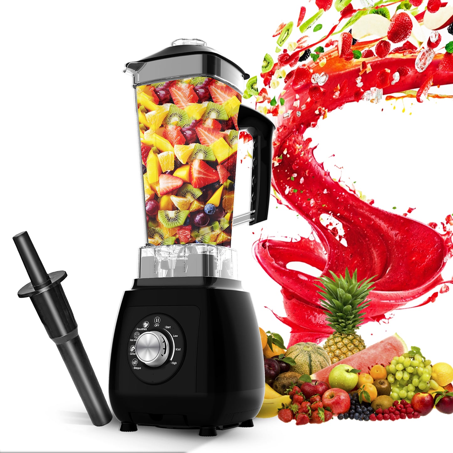 Personal Blender for Shakes & Smoothies/ Portable Blender 68 Oz Capacity, Titanium Blade, Travel Cup & Lid/ Heavy-Duty Portable Blender & Food Processor Ideal for Juices, Baby Food- JB 2000 M
