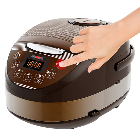 Kcubeinc 5.3Qt Asian Rice Cooker Digital Programmable 15-in-1 Ergonomic Large Touch Screen Electric Multi Cooker Slow Cooker Steamer Pot Warmer 11 Cups 24 Hour Delay Timer Auto Keep Warm Feature RC 0502