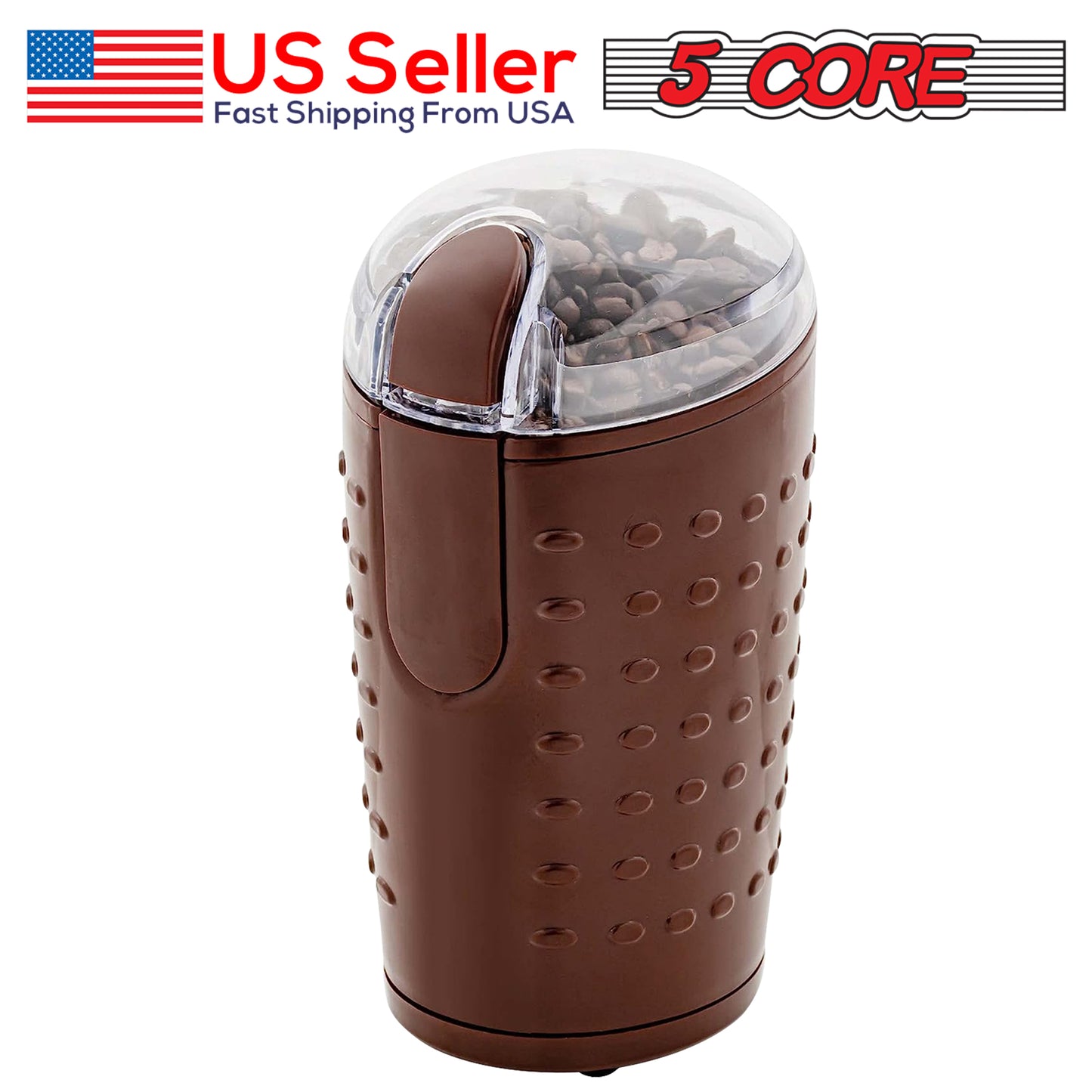 Electric Coffee Grinder Spice Grinders Large Portable Compact with Stainless Blade Grinder CG 01 BR