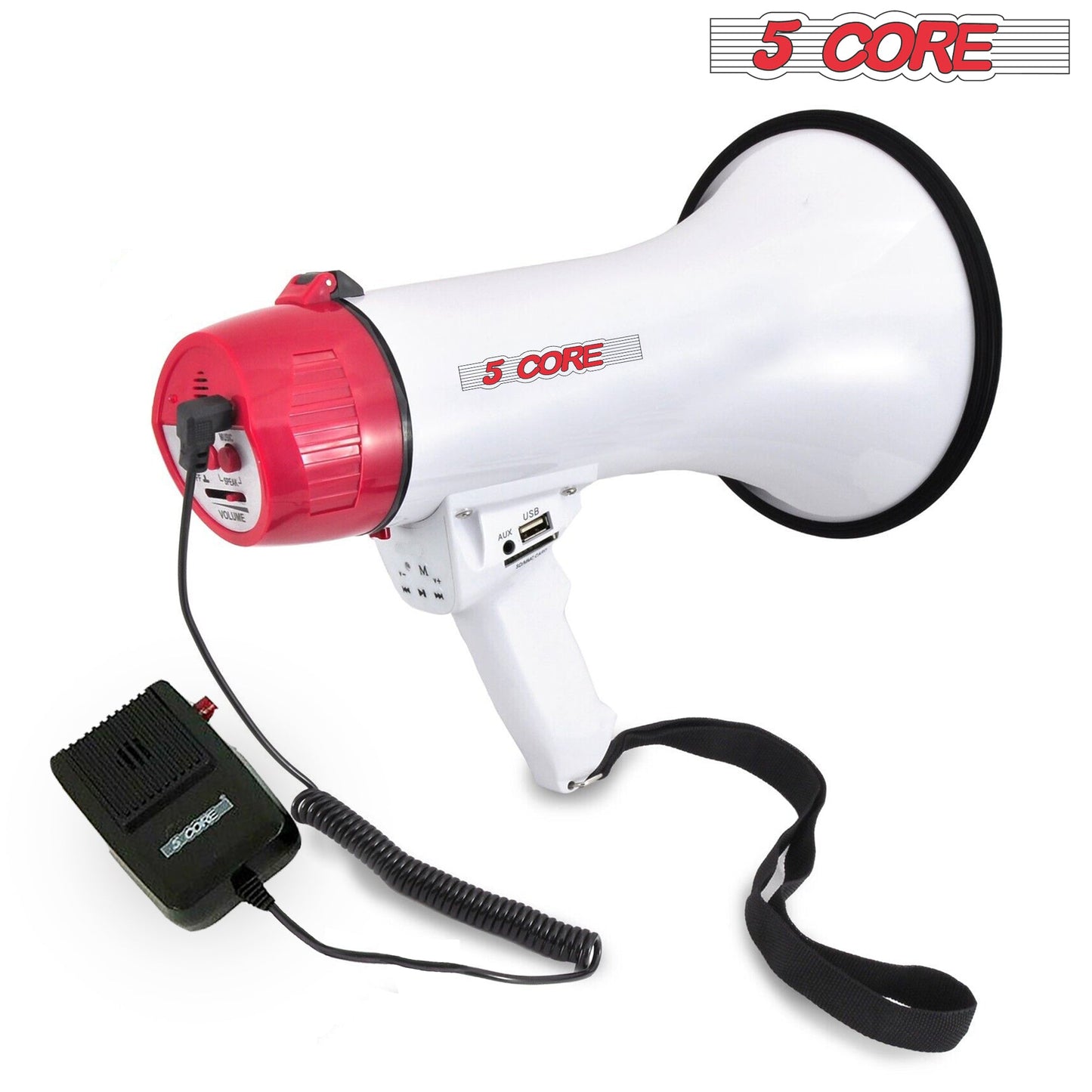 Megaphone Speaker 40W Portable Bullhorn| Rechargeable, Siren Mode, Recording, Detachable Mic | PA Sound with Aux, USB, and TF Card Input, Inddor, Outdoor Use - 20RF