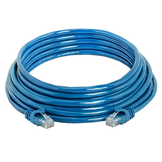 Cat6 Ethernet Cable, Internet Network LAN Patch Cords, Outdoor & Indoor, 30 FT High Speed 26AWG LAN Network with Gold Plated RJ45 Connector, Weatherproof for Router/Gaming/Modem ET 30FT BLU