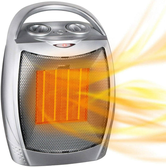 Small Electric Space Heater/ 1500W/750W Ceramic Space Heater/ Portable Heater Fan for Home, Office with Adjustable Thermostat and Overheat Protection/ The Heater Heat Up 200 Square Feet- HTR H