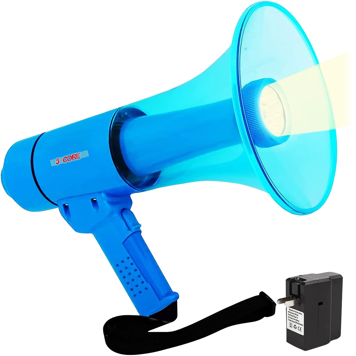 40W Compact, Portable Waterproof Megaphone/ All Weather Bullhorn with Flashlight/ Reliable & Rechargeable PA Speaker, Adjustable Volume, Loud Alarm Siren/ for Indoor & Outdoor Use- HW 18 WP