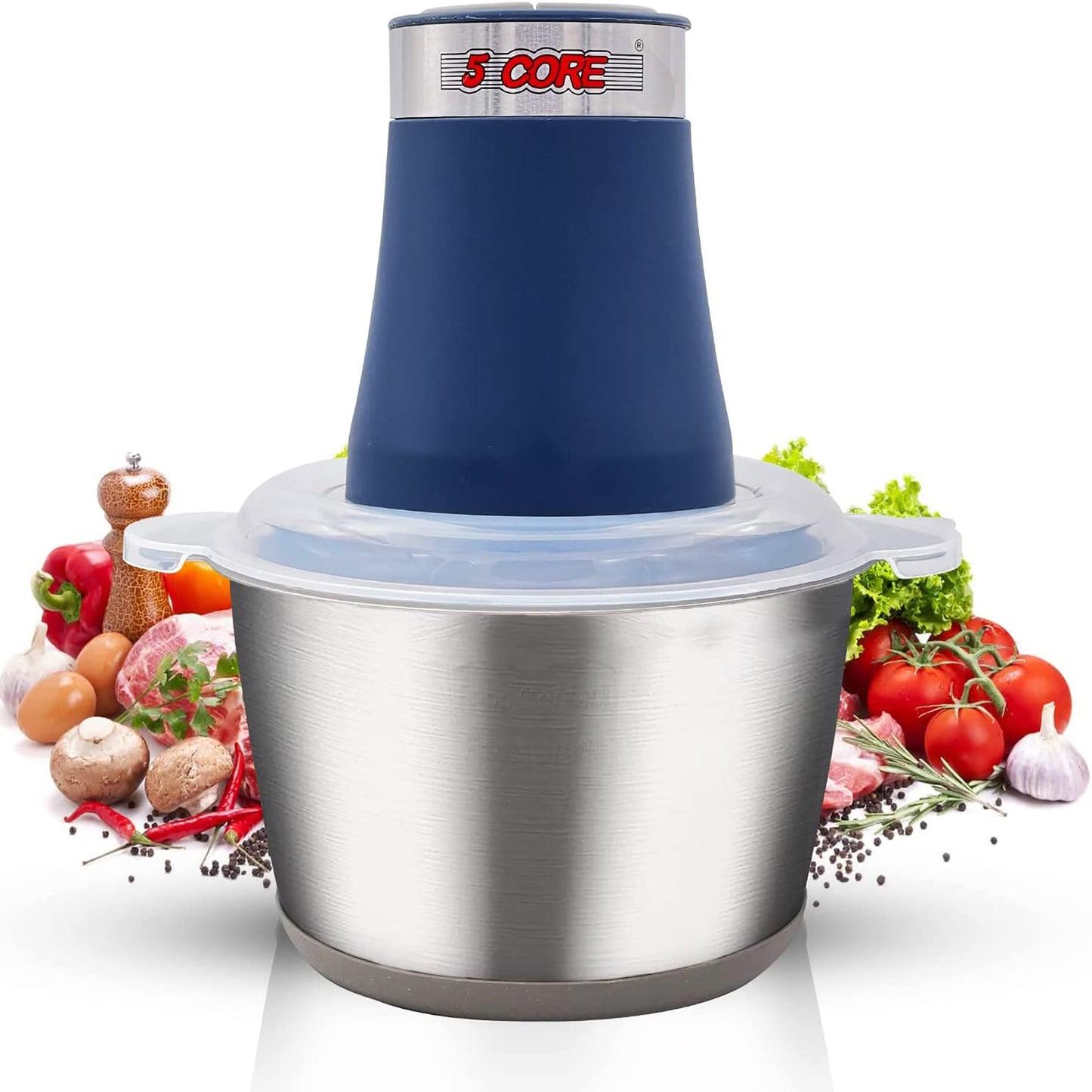 Kcubeinc Food Processor 300W Motor/ Electric Chopper Heavy Duty Meat Grinder/ 12 Cup Capacity, Stainless Steel Bowl With 2 Speed for Vegetables, Fruits, Nuts, Coffee Beans, Lean Ground Meat- MG S SSB