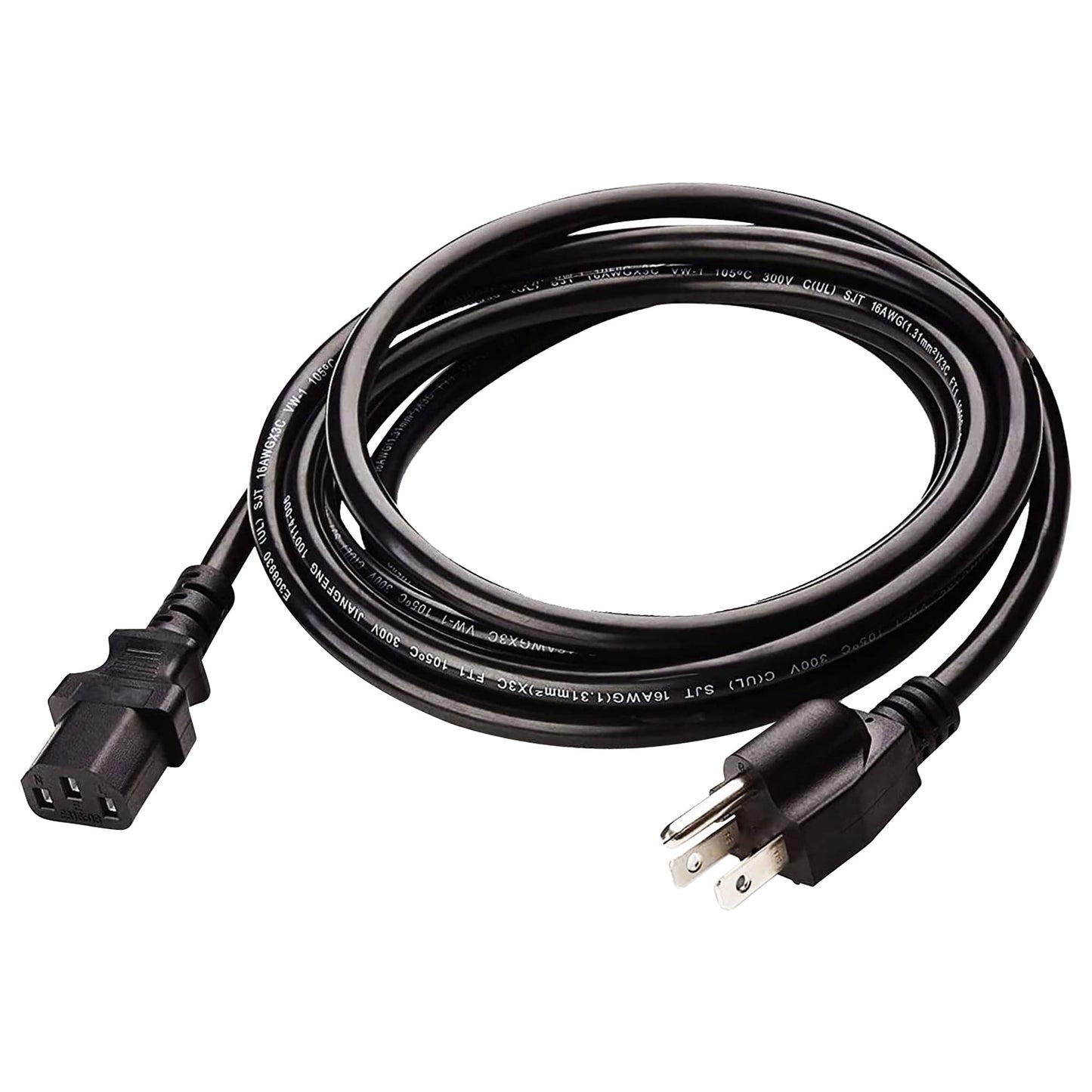 Extra Long 12ft 2 Prong Non-Polarized AC Wall Power Cable 2 Slot Cord for HP Dell Samsung Sony Asus Acer Toshiba Laptop Charger LED LCD Monitor Replacement Power Cord PP 1002
