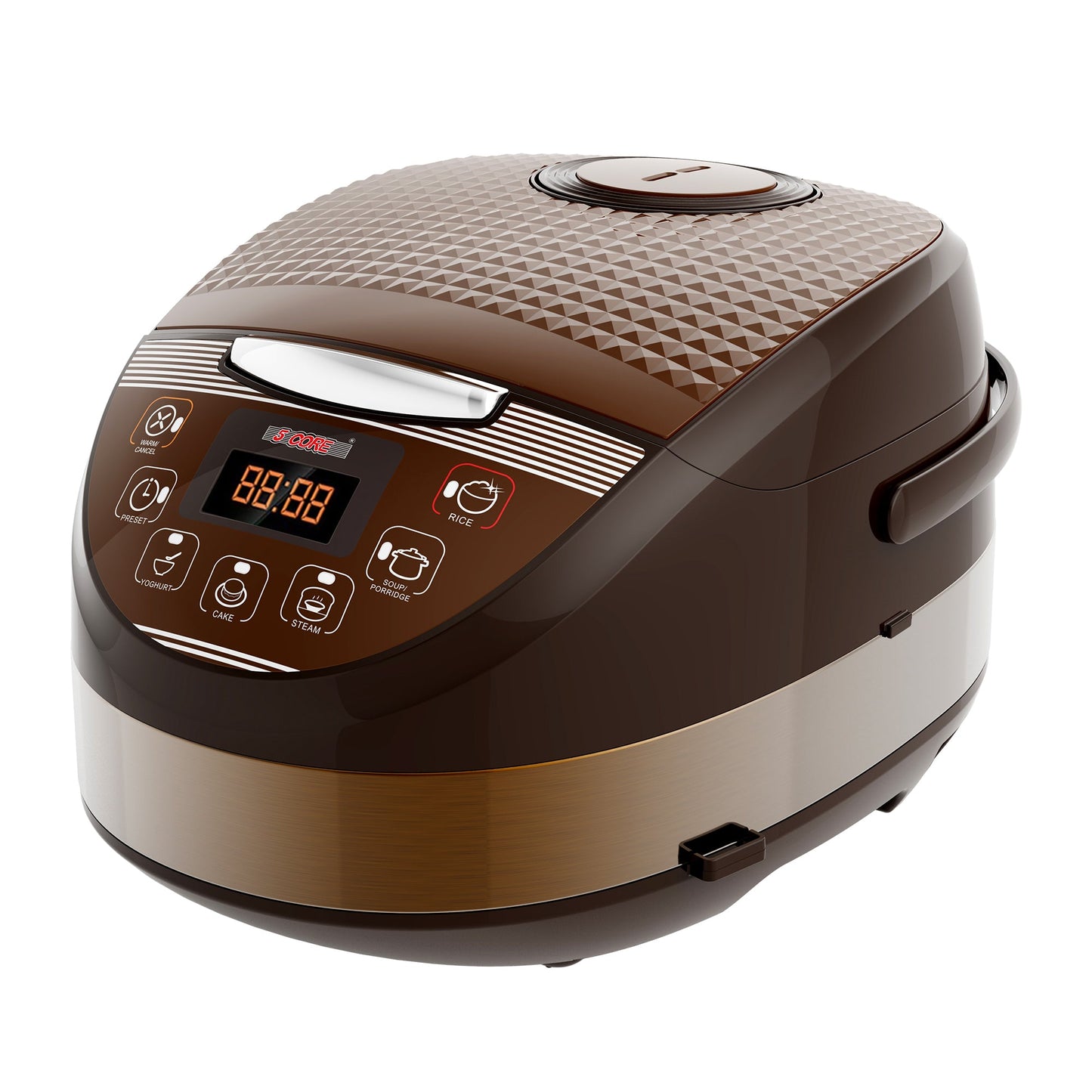 Kcubeinc 5.3Qt Asian Rice Cooker Digital Programmable 15-in-1 Ergonomic Large Touch Screen Electric Multi Cooker Slow Cooker Steamer Pot Warmer 11 Cups 24 Hour Delay Timer Auto Keep Warm Feature RC 0502