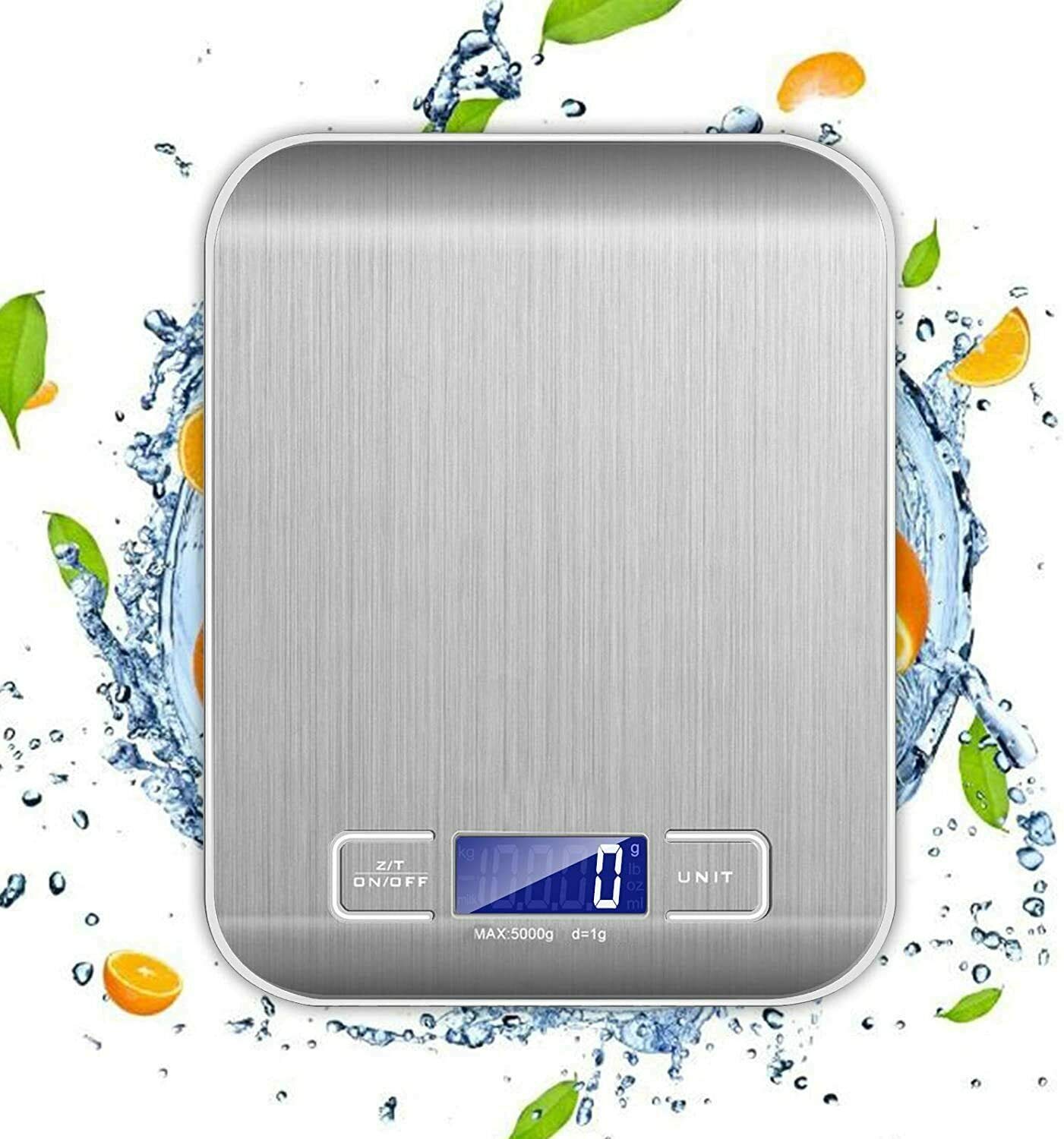 Kcubeinc Food Scale Digital Kitchen Scale 11Lb Silver / 5KG Food Scale with LCD Display for Baking Cooking and Meal Prep, 6 Units with Tare Function/ Weight - KG, LB, GM & OZ 11LB/Batteries Included- K 53