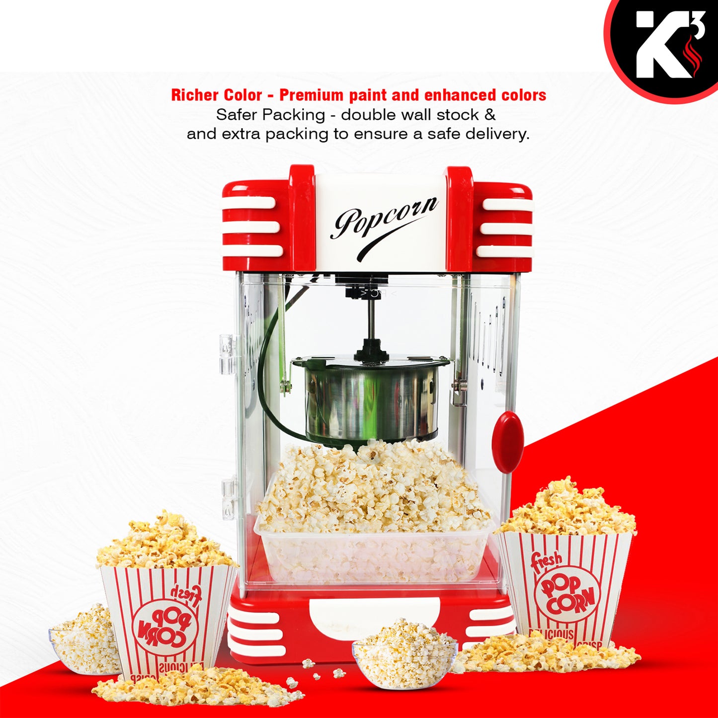 Kcubeinc Popcorn Popper Air Popper Machine Popcorn Maker Hot Air Pop Corn Machine POP 850