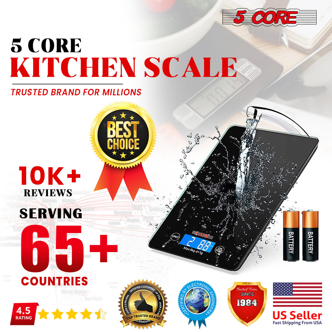 Food Kitchen Scale with LCD Display/ Durable Digital Scale with KG, LB, GM & OZ Unit Conversion/ Ideal for Weight Loss, Baking, Cooking, Keto, and Meal Prep/ Battery Included- K 43