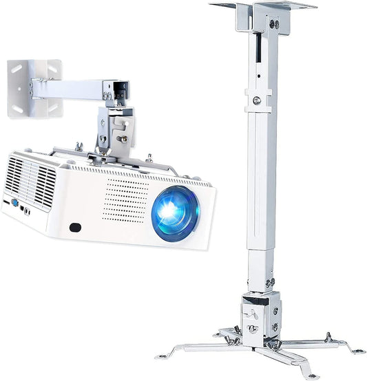 Universal TILT LED HD Projector Ceiling Mount Wall Bracket Holder White Rectangle White CM 4365