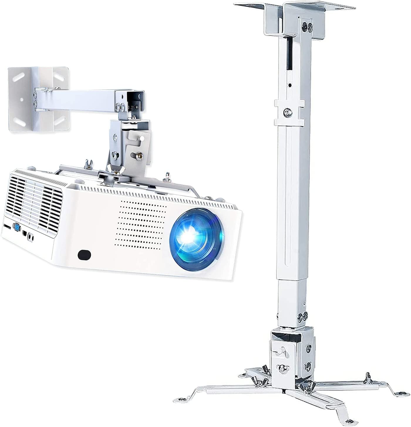  Universal TILT LED HD Projector Ceiling Mount Wall Bracket Holder White Rectangle White CM 4365